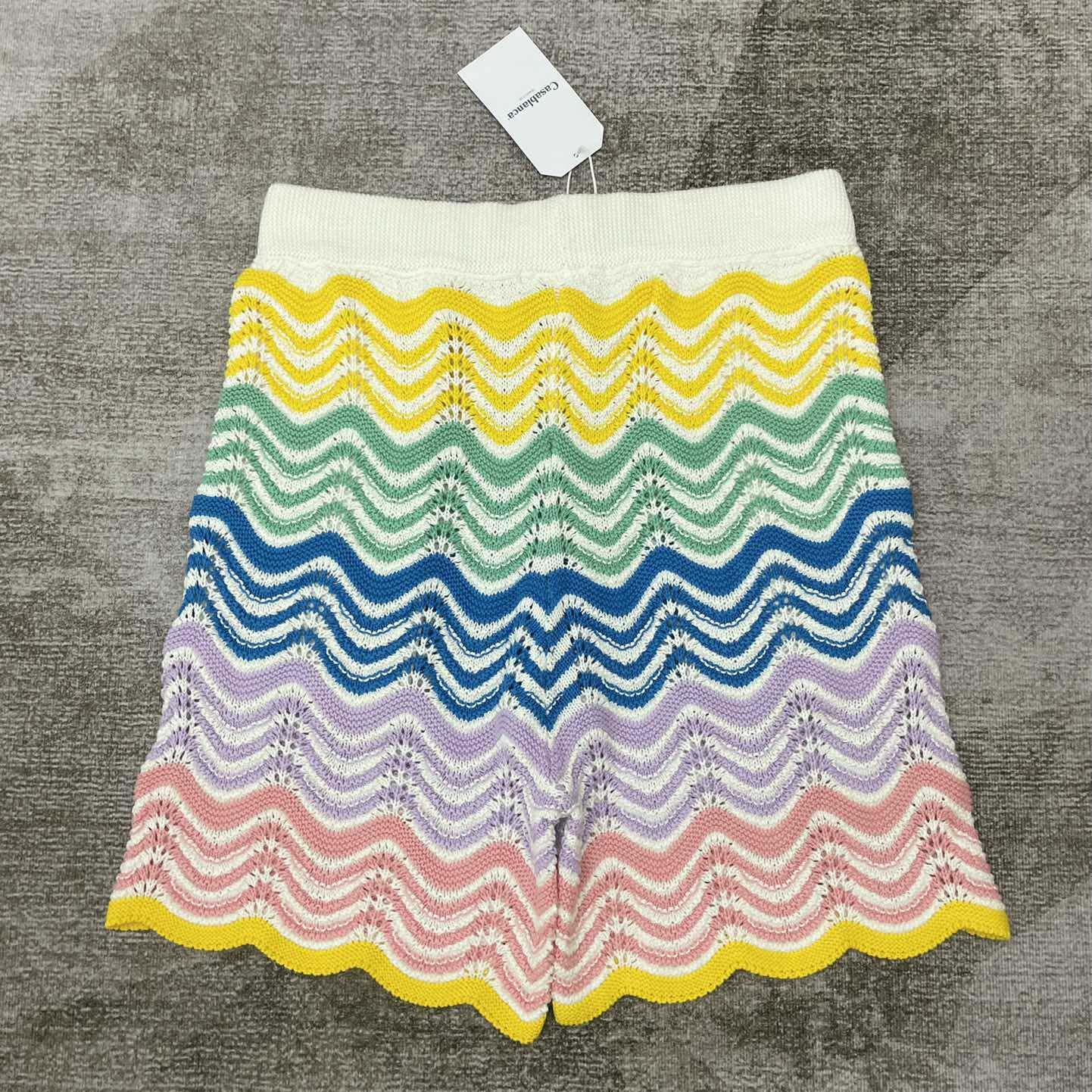 Casablanca Gradient Wave Knit Shorts   D0057 - DesignerGu