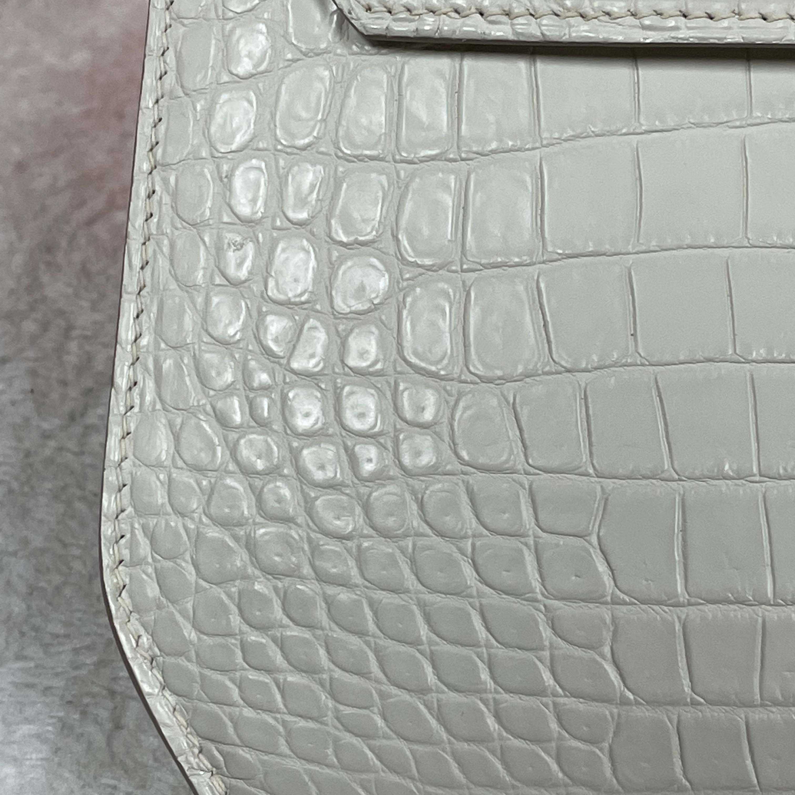 Hermes Kelly Depeche Crocodile Beton 25cm - DesignerGu