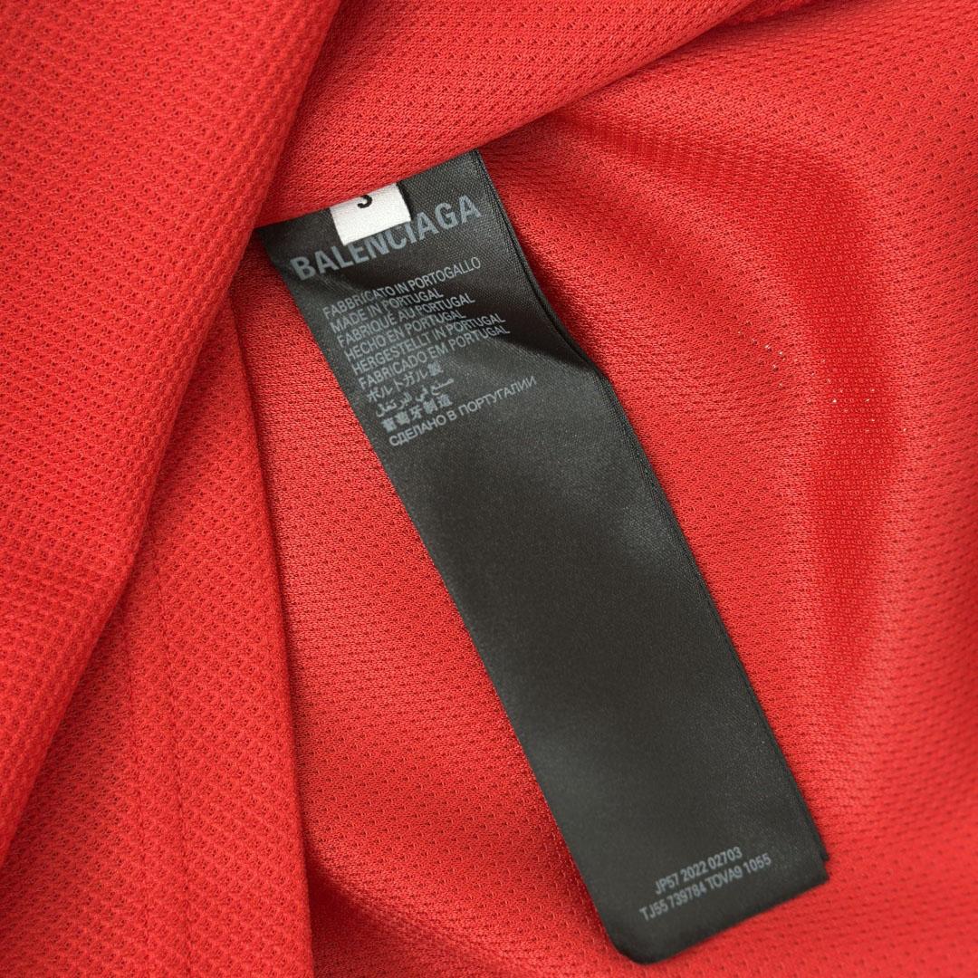 Balenciaga Basketball Series - Layered Long Sleeve T-Shirt In Red And Black Sporty Mesh Jersey - DesignerGu