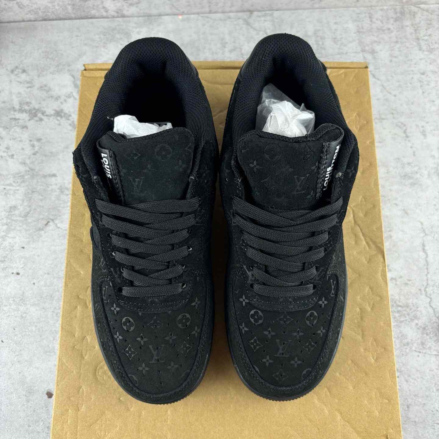 Nike x Louis Vuitton Air Force 1 Low 'Triple Black' - DesignerGu