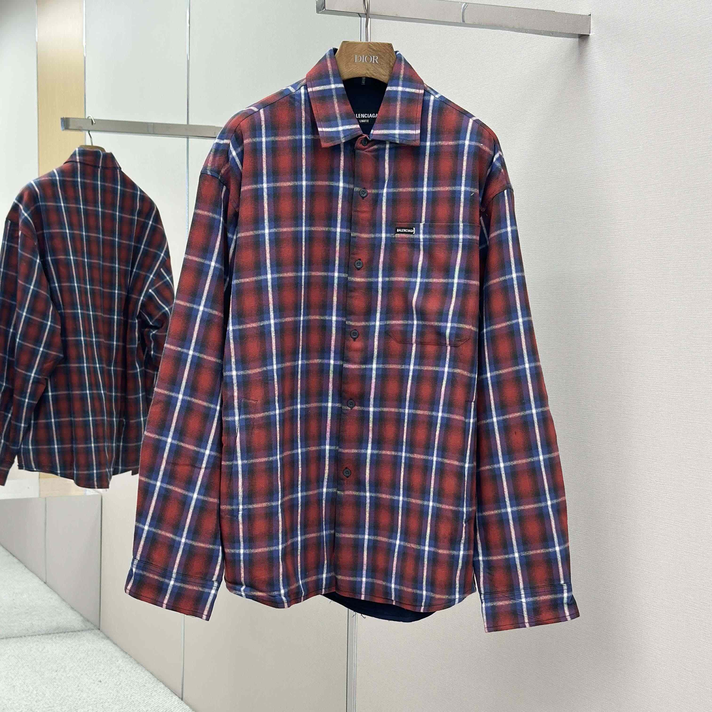 Balenciaga Check-print Lined Shirt - DesignerGu