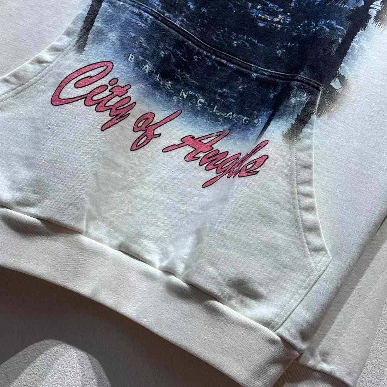 Balenciaga City Of Angels Hoodie Medium Fit In Dirty White  - DesignerGu