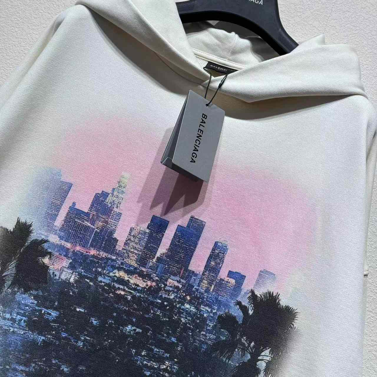 Balenciaga City Of Angels Hoodie Medium Fit In Dirty White  - DesignerGu
