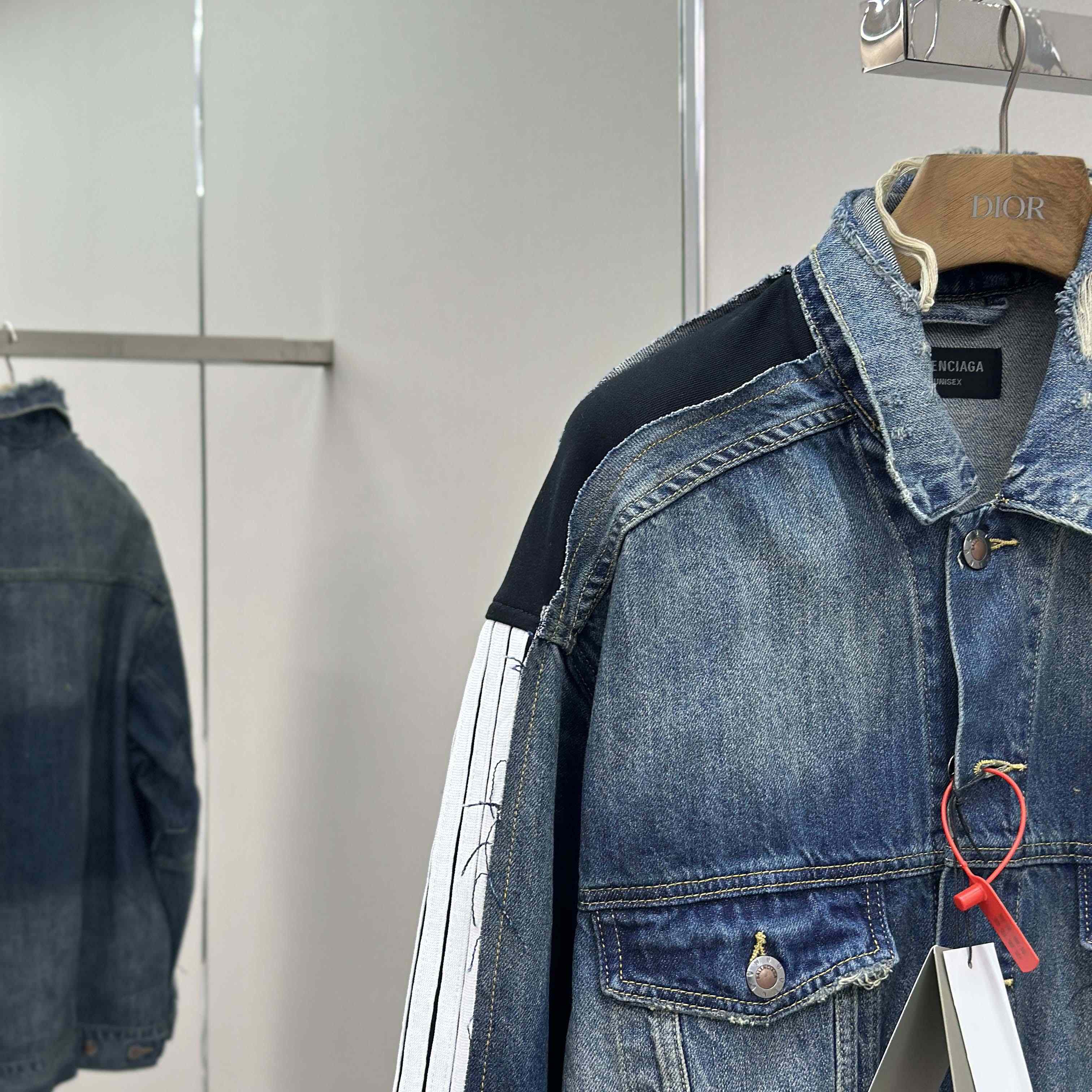 Balenciaga Cut-Up Tracksuit Jacket In Blue And Black Technical Fabric - DesignerGu