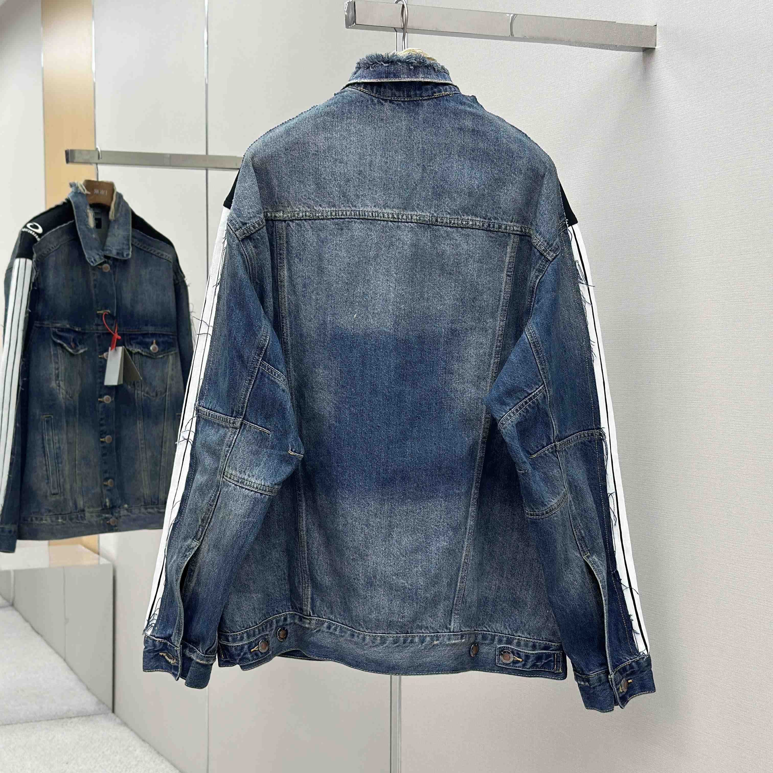 Balenciaga Cut-Up Tracksuit Jacket In Blue And Black Technical Fabric - DesignerGu