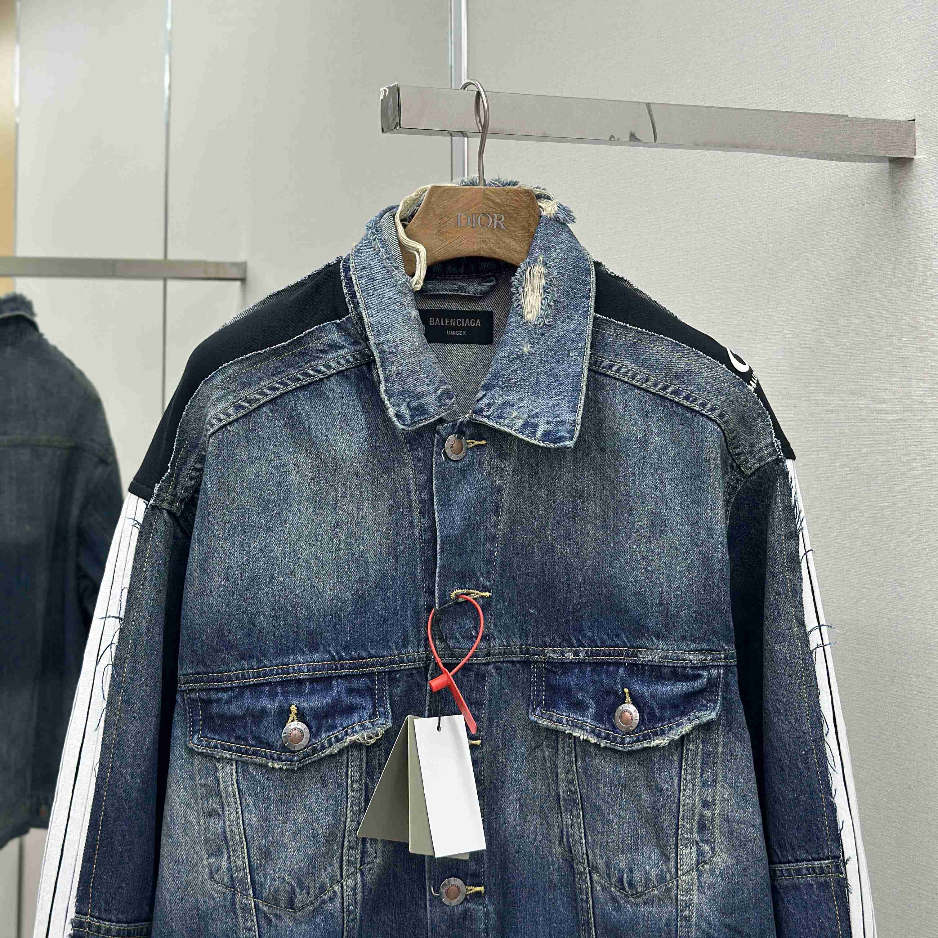 Balenciaga Cut-Up Tracksuit Jacket In Blue And Black Technical Fabric - DesignerGu