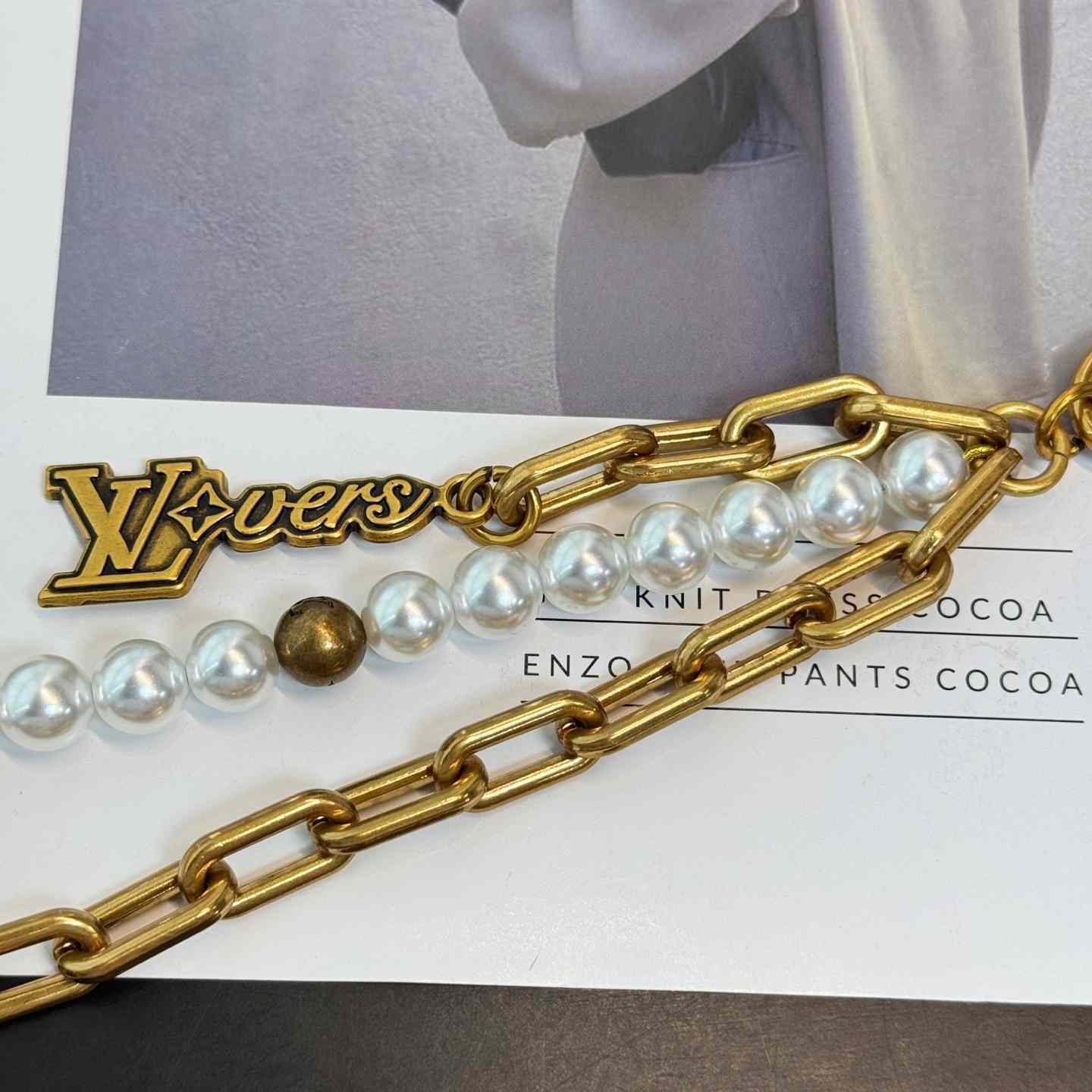 Louis Vuitton Pearls Mini Chain Belt   M03023 - DesignerGu