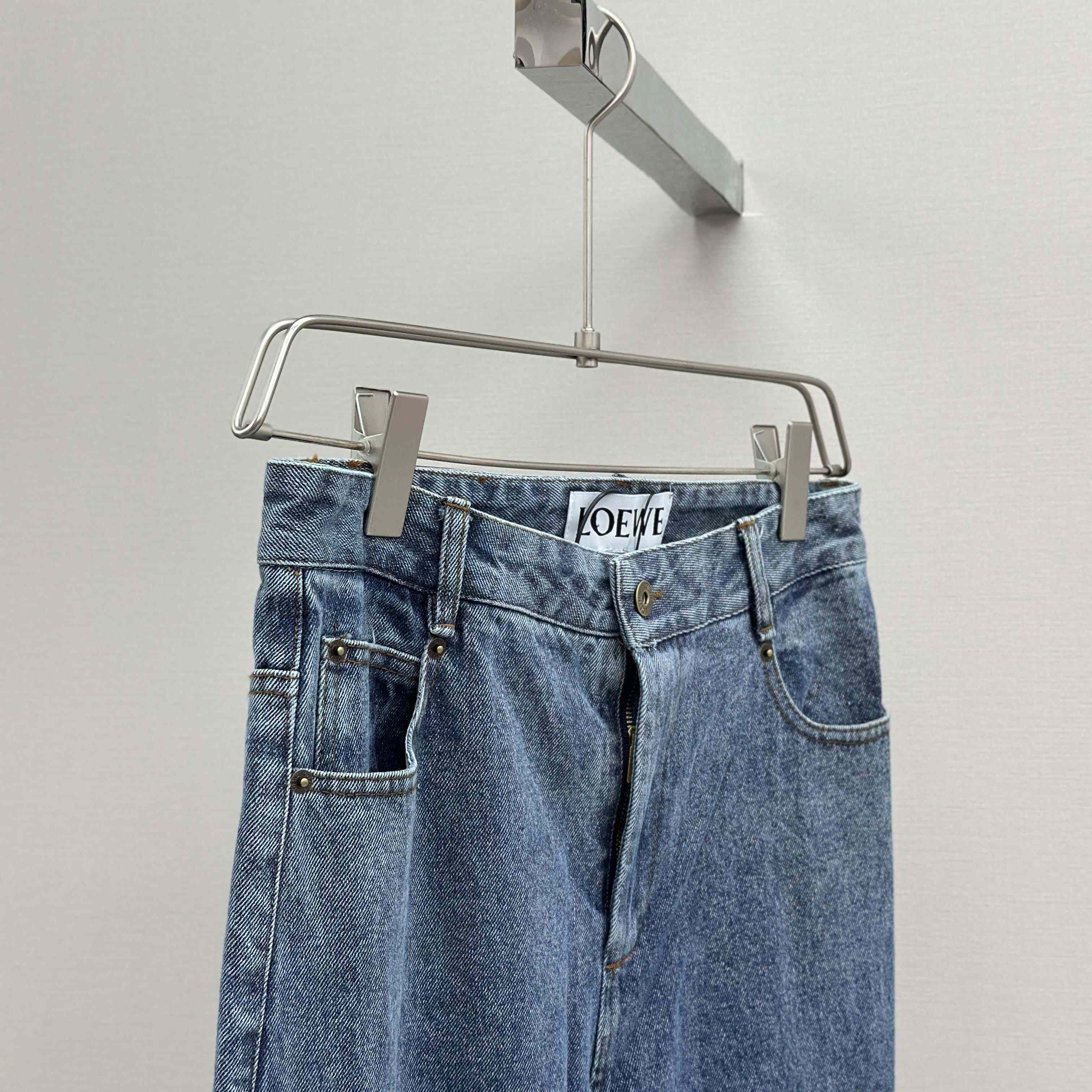 Loewe Anagram Baggy Jeans In Denim - DesignerGu