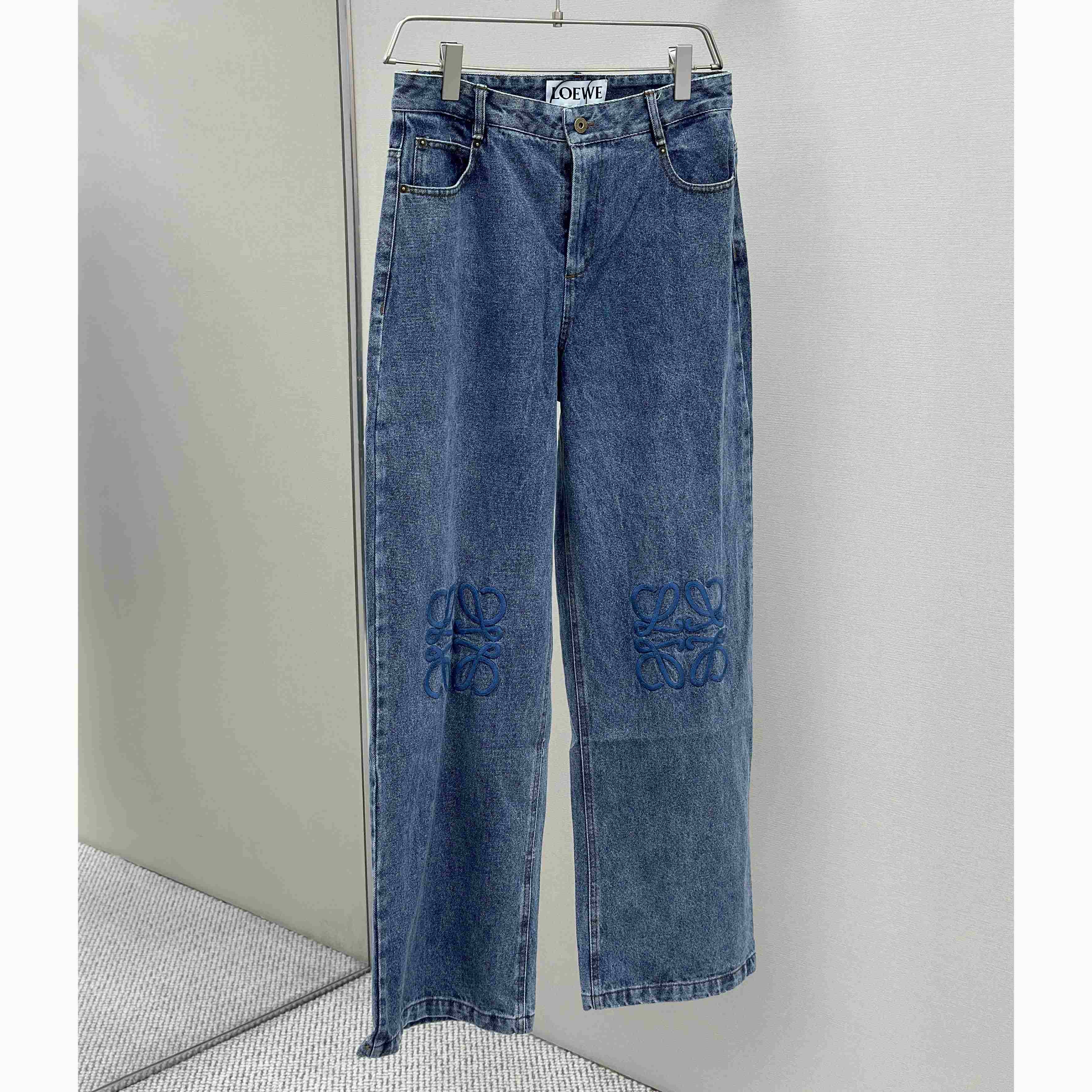 Loewe Anagram Baggy Jeans In Denim - DesignerGu