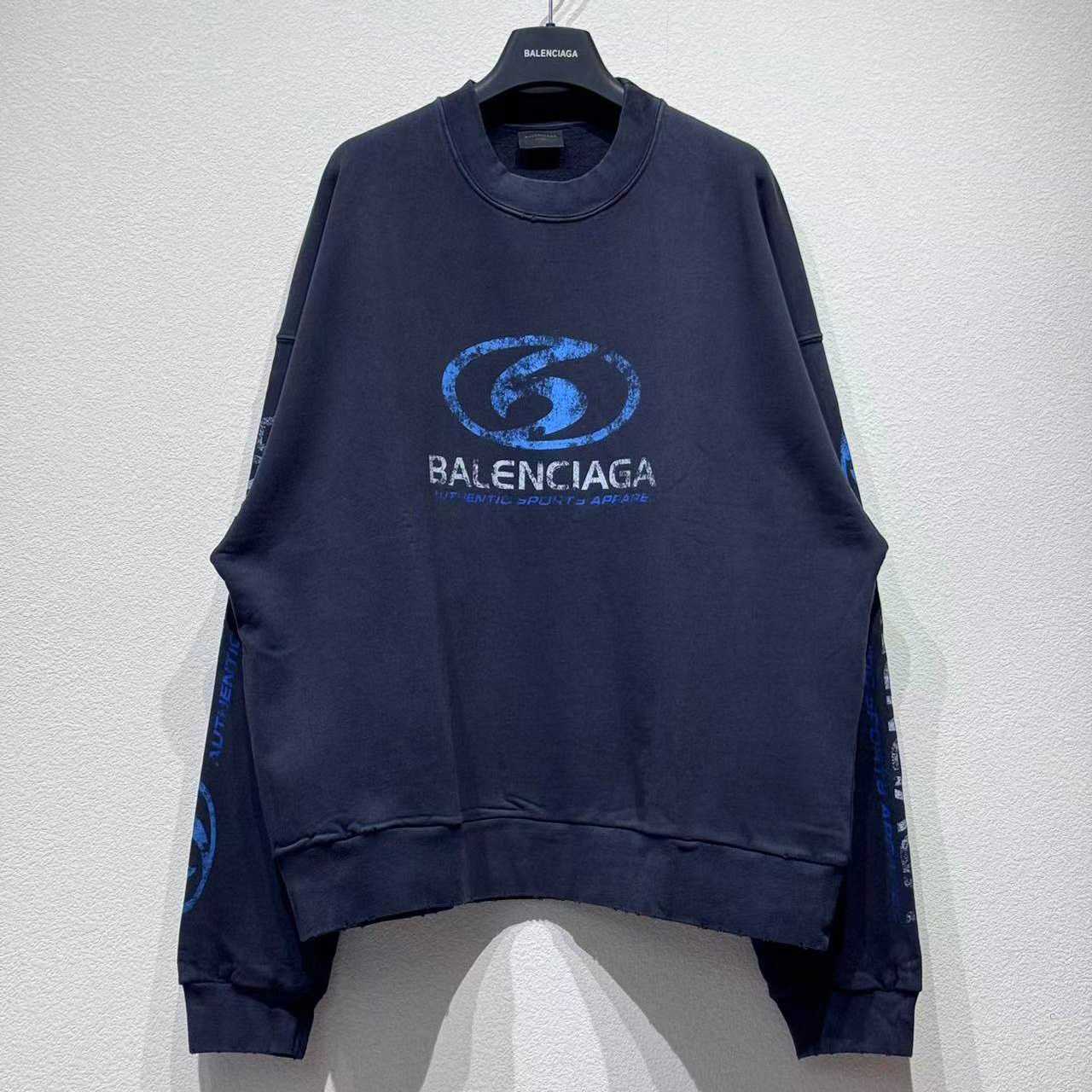 Balenciaga Distressed Cotton Jersey Sweatshirt - DesignerGu