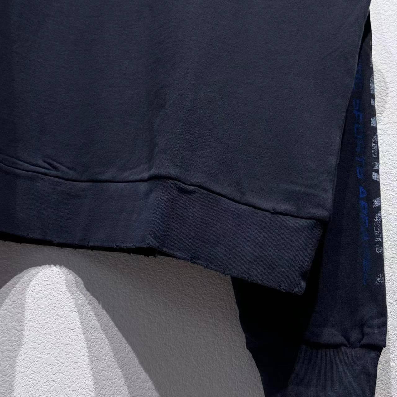 Balenciaga Distressed Cotton Jersey Sweatshirt - DesignerGu