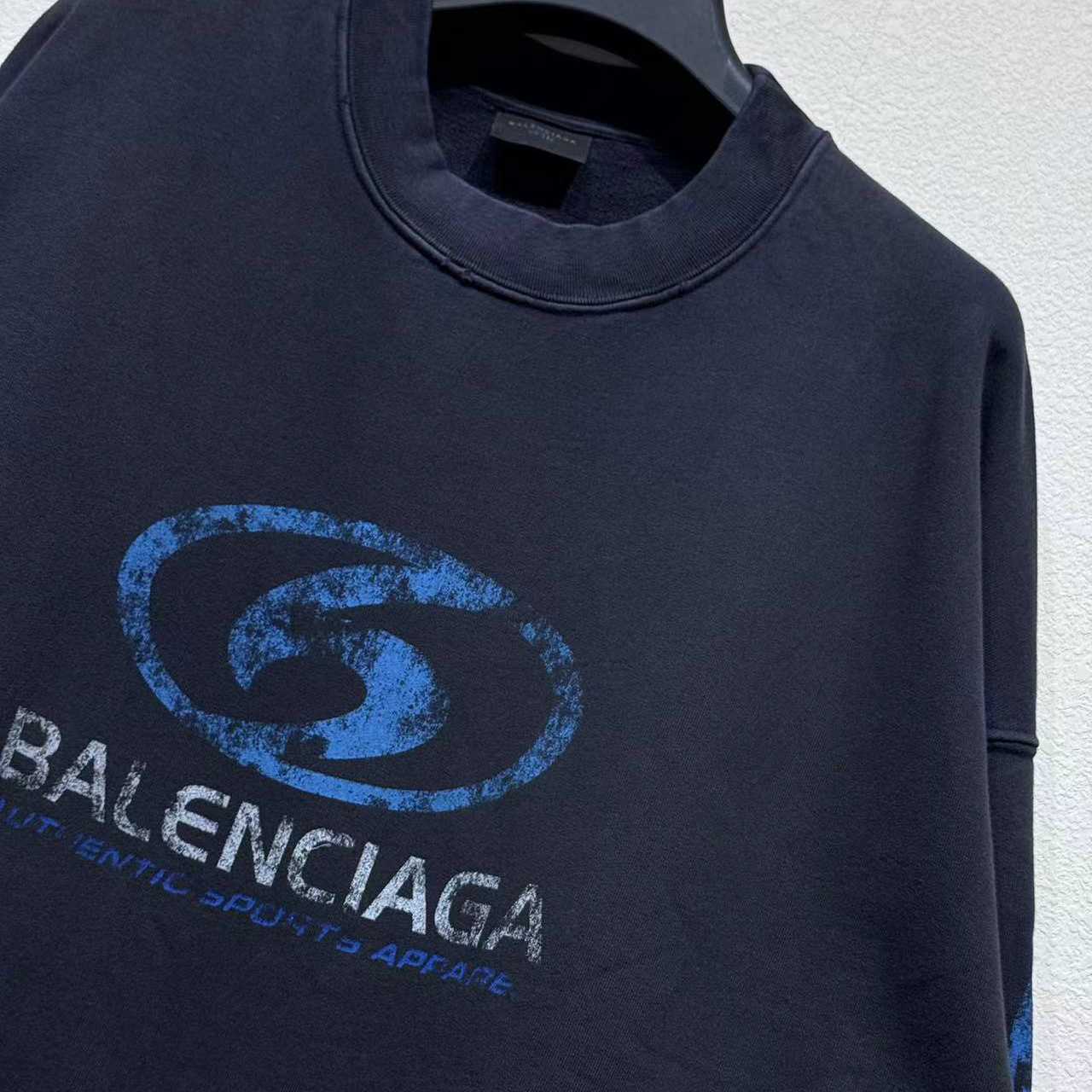 Balenciaga Distressed Cotton Jersey Sweatshirt - DesignerGu
