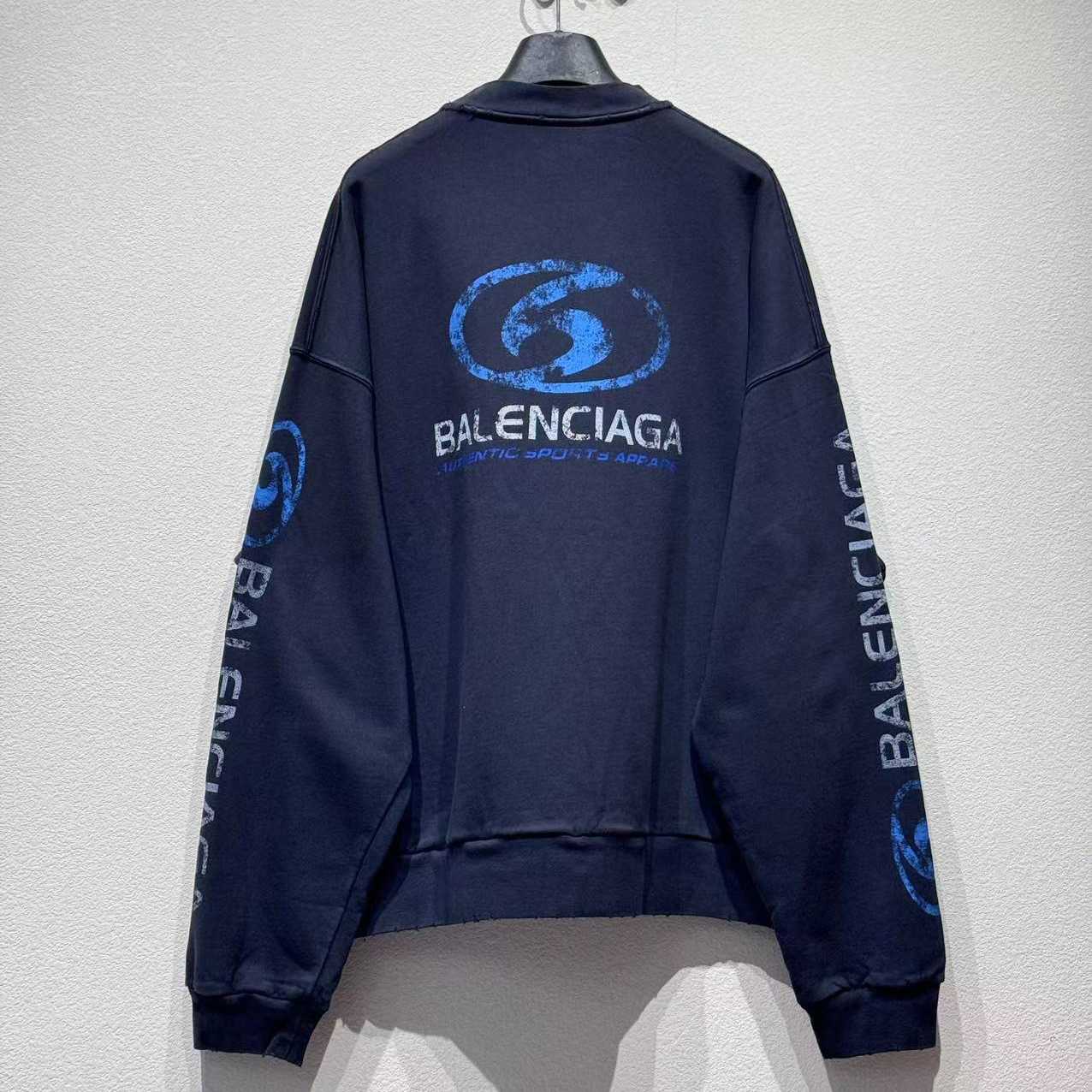 Balenciaga Distressed Cotton Jersey Sweatshirt - DesignerGu