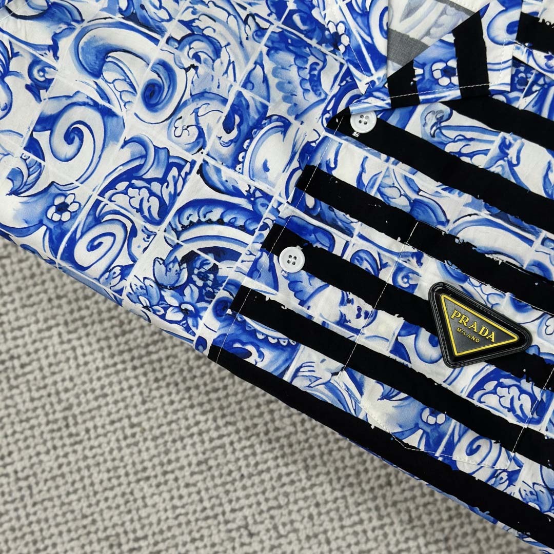 Prada Timecapsule Printed Cotton Shirt - DesignerGu