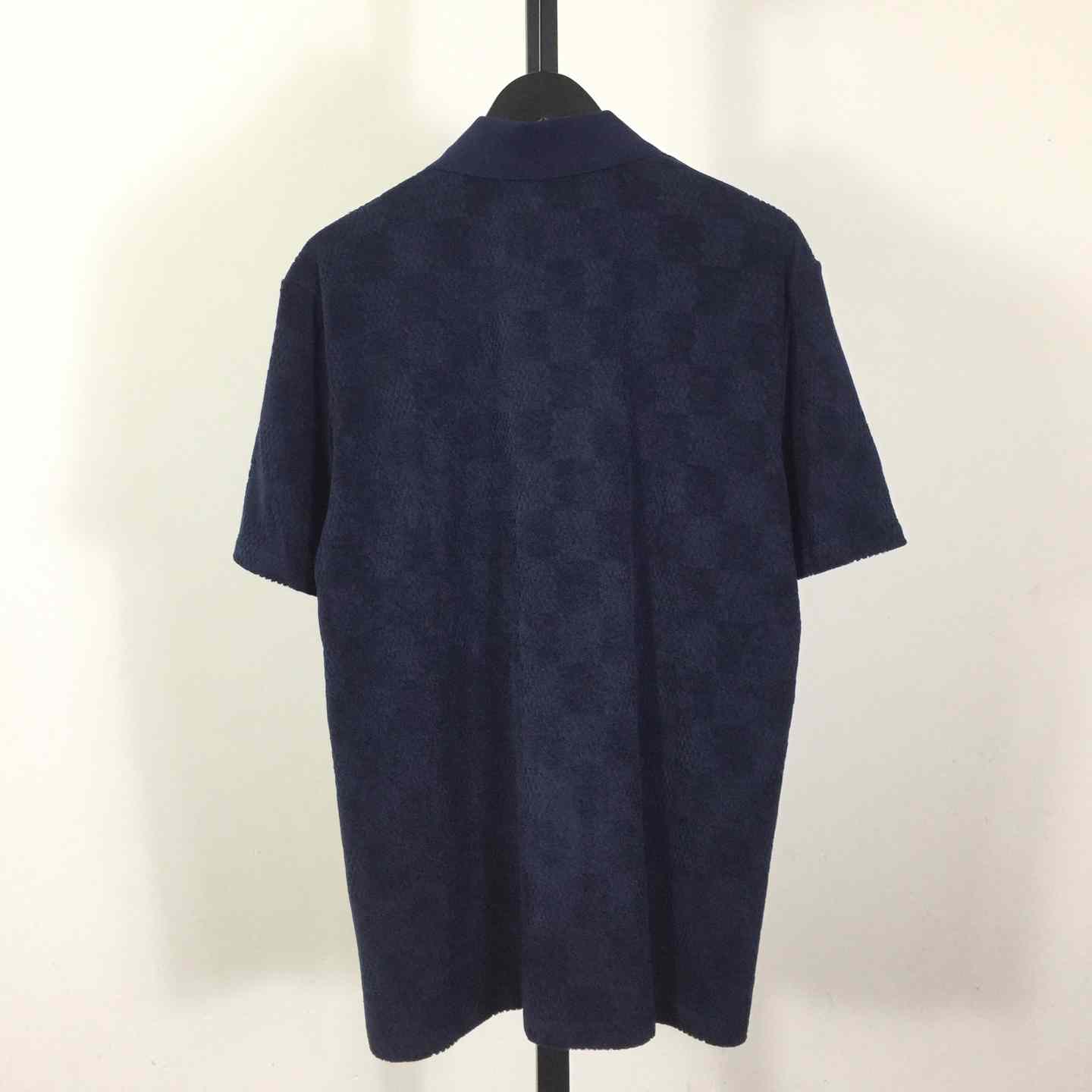 Louis Vuitton Damier French Terry Short-Sleeved Cotton-Blend Shirt   1AGK51 - DesignerGu