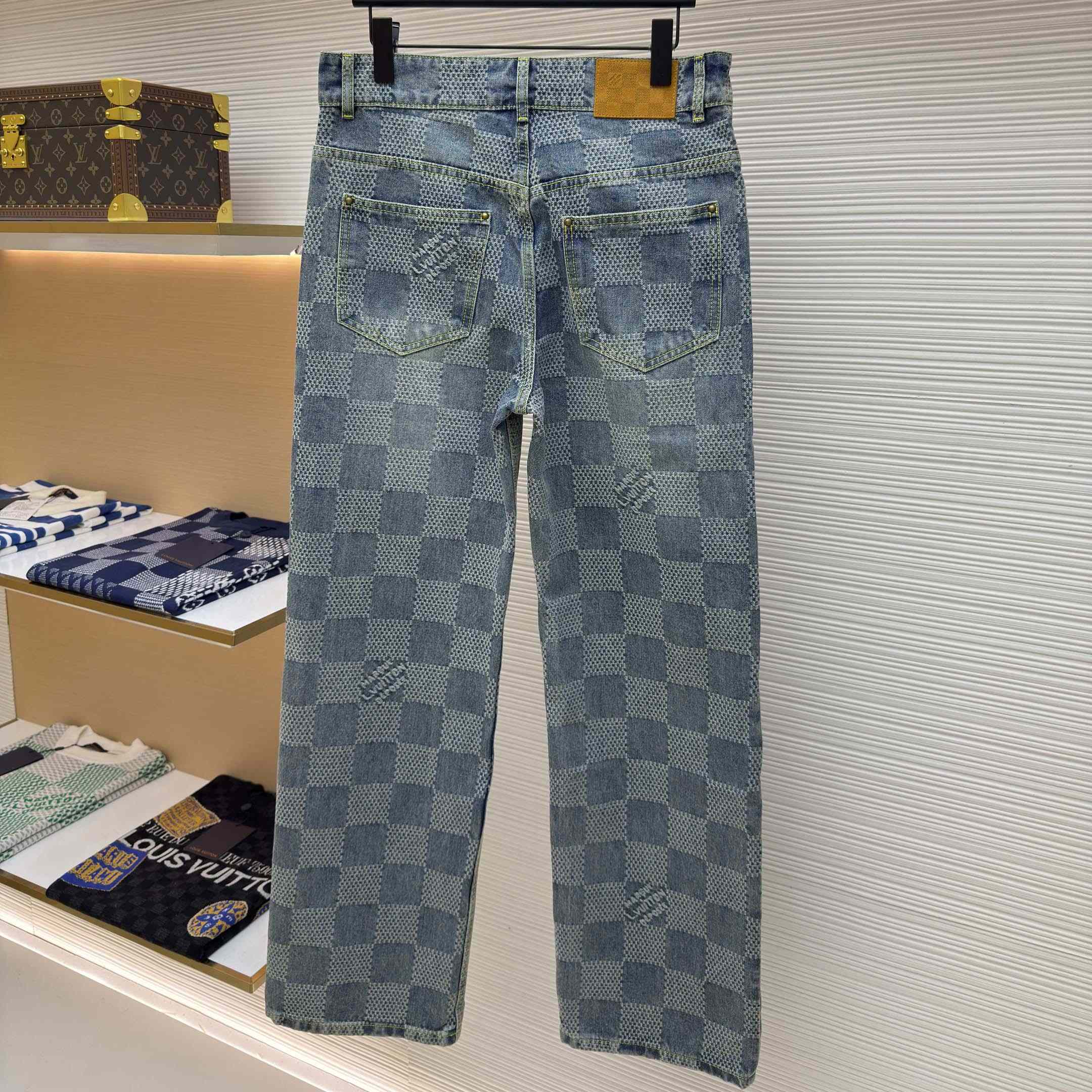 Louis Vuitton Damier Bootcut Denim Pants - DesignerGu