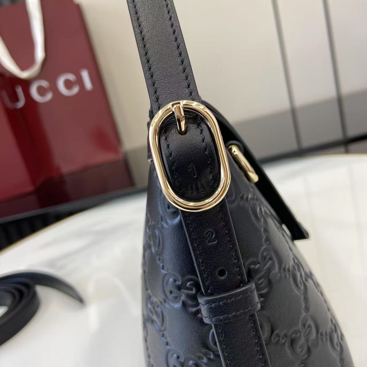 Gucci GG Emblem Small Shoulder Bag - DesignerGu