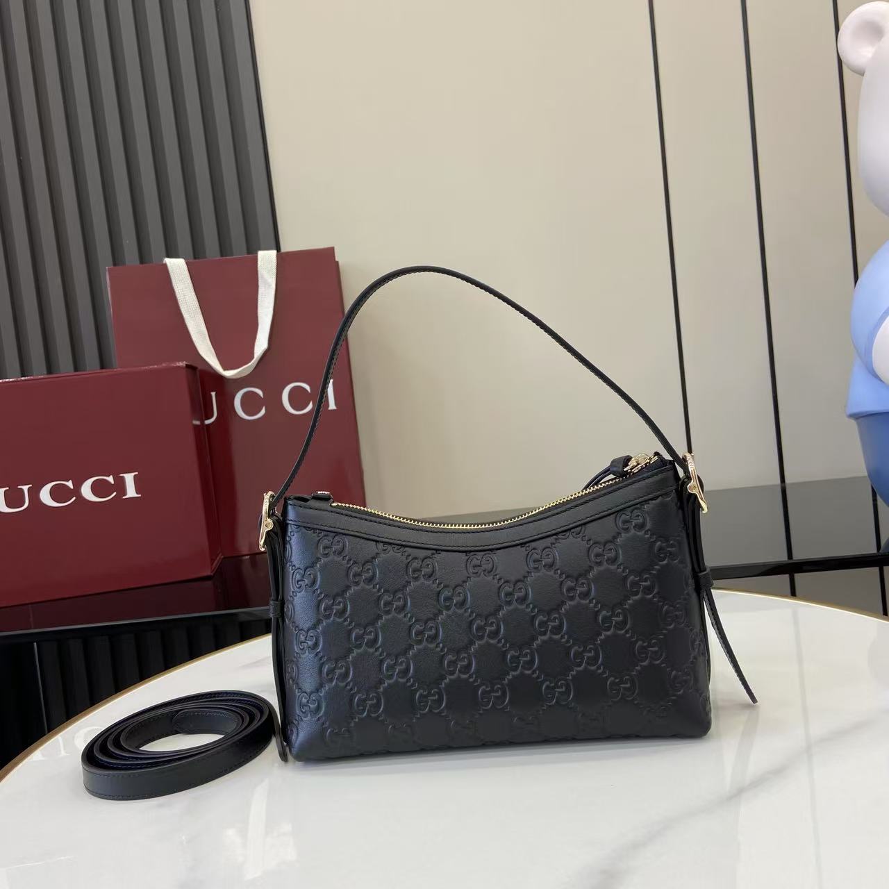 Gucci GG Emblem Small Shoulder Bag - DesignerGu