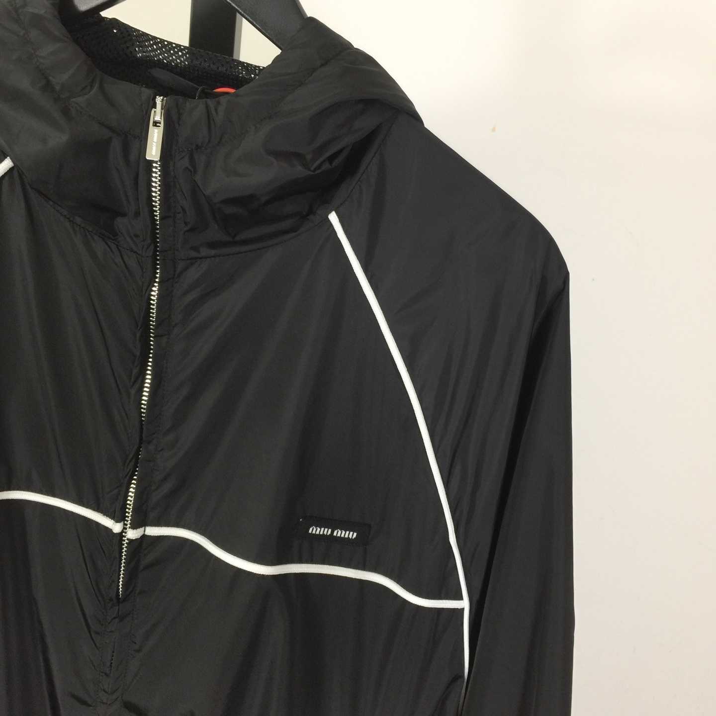 Miu Miu Aluminum Technical Silk Zipper Blouson Jacket - DesignerGu