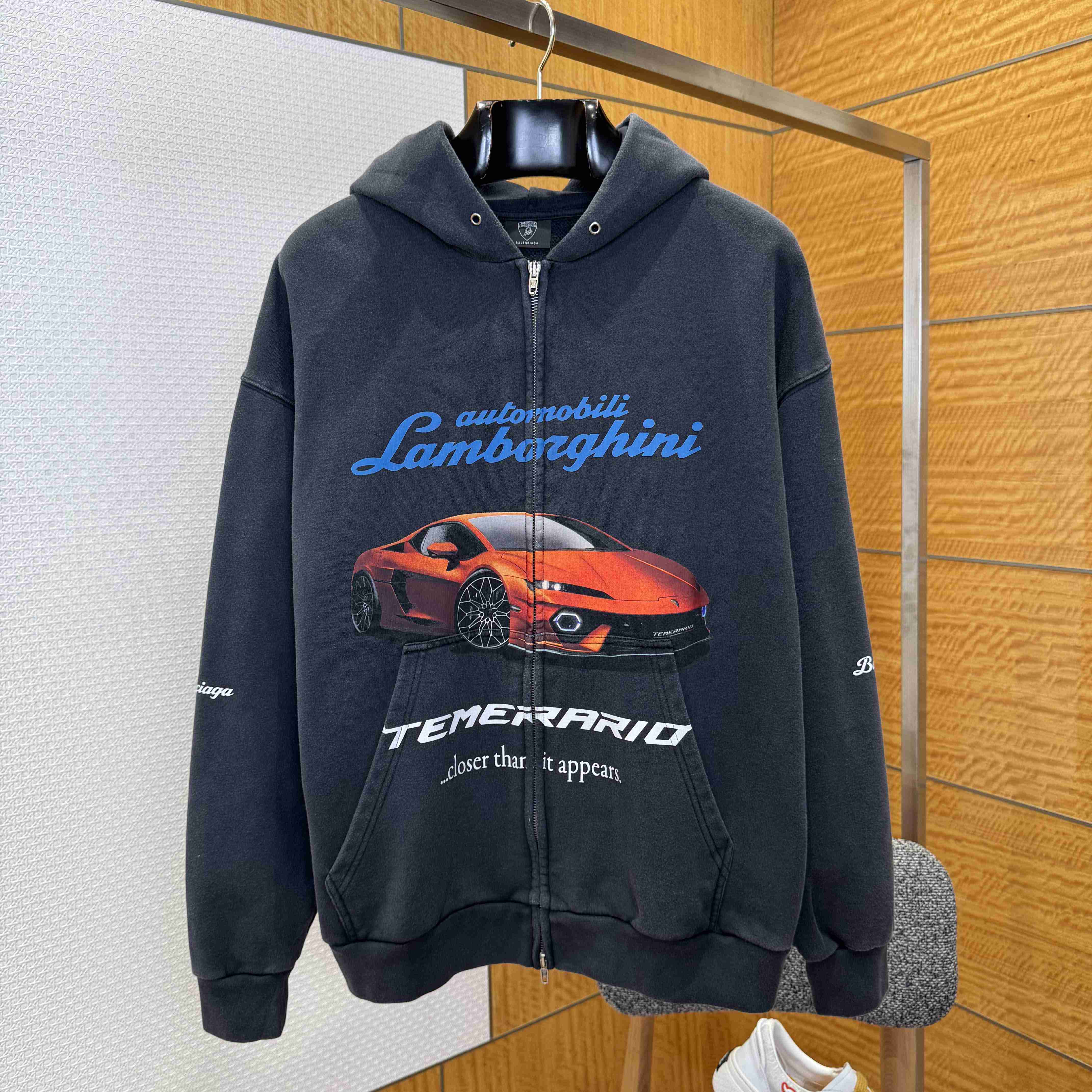 Balenciaga I Automobili Lamborghini Zip-Up Hoodie Small Fit - DesignerGu
