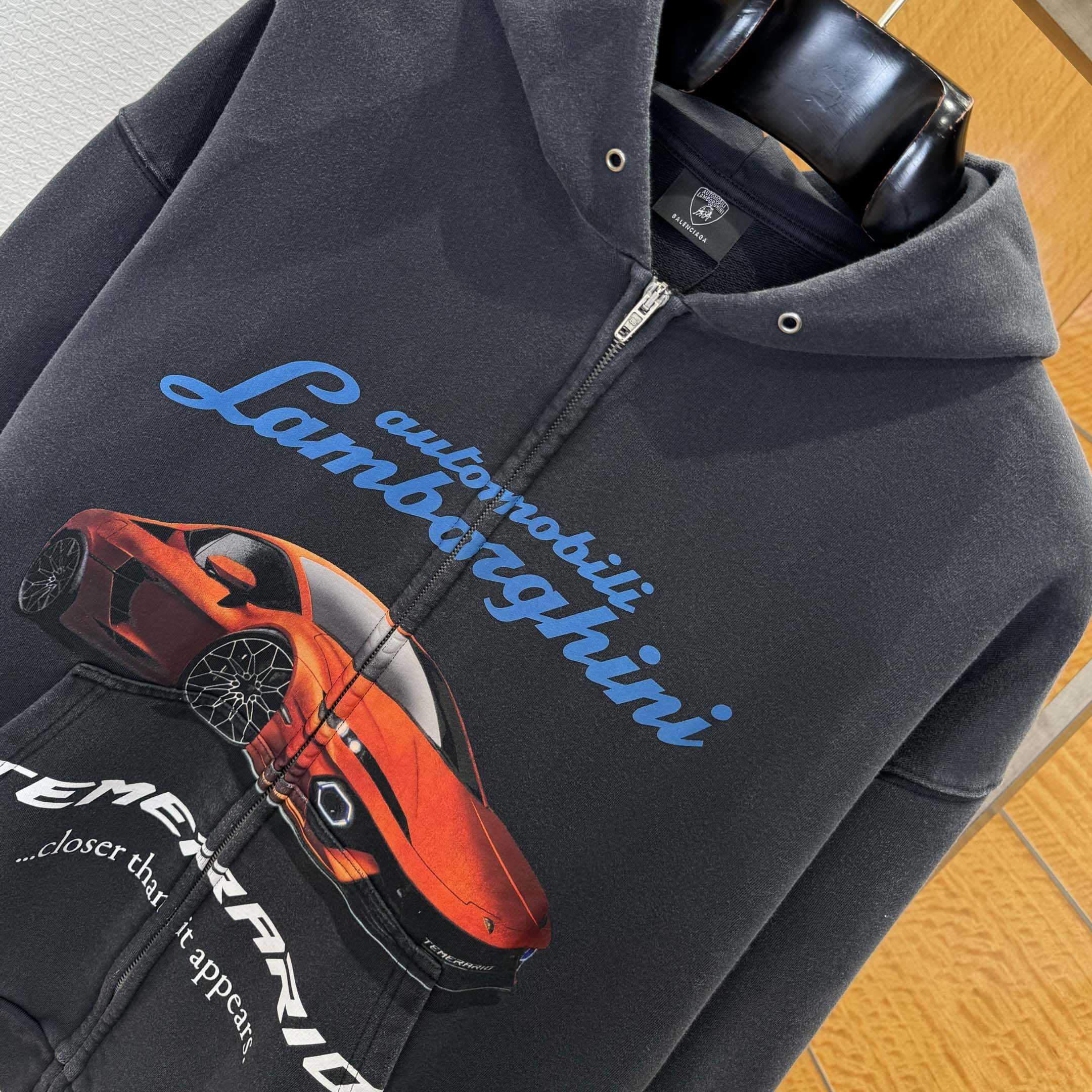 Balenciaga I Automobili Lamborghini Zip-Up Hoodie Small Fit - DesignerGu