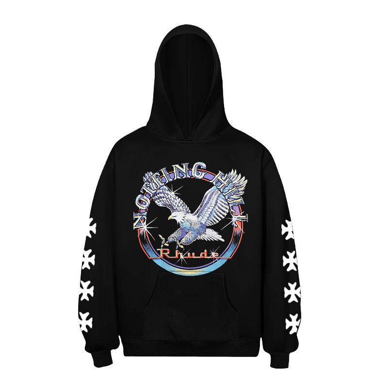 Rhude  Eagle Graphic Star-Embellished Hoodie - DesignerGu