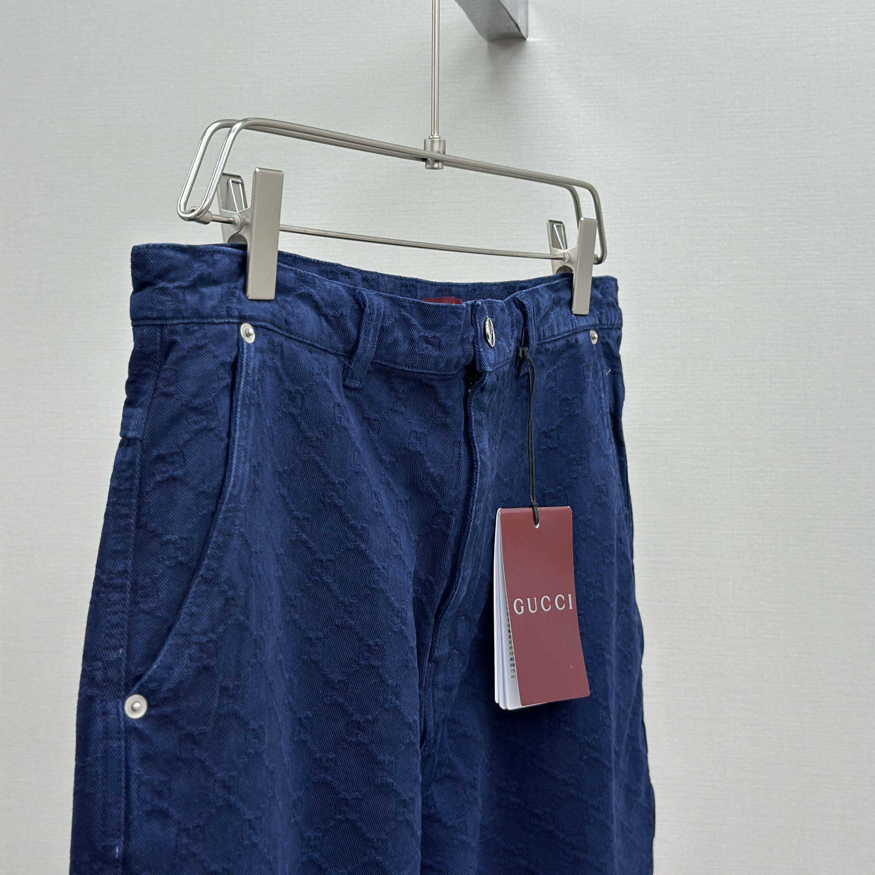 Gucci Bleached GG Cotton Denim Jacquard Pant - DesignerGu