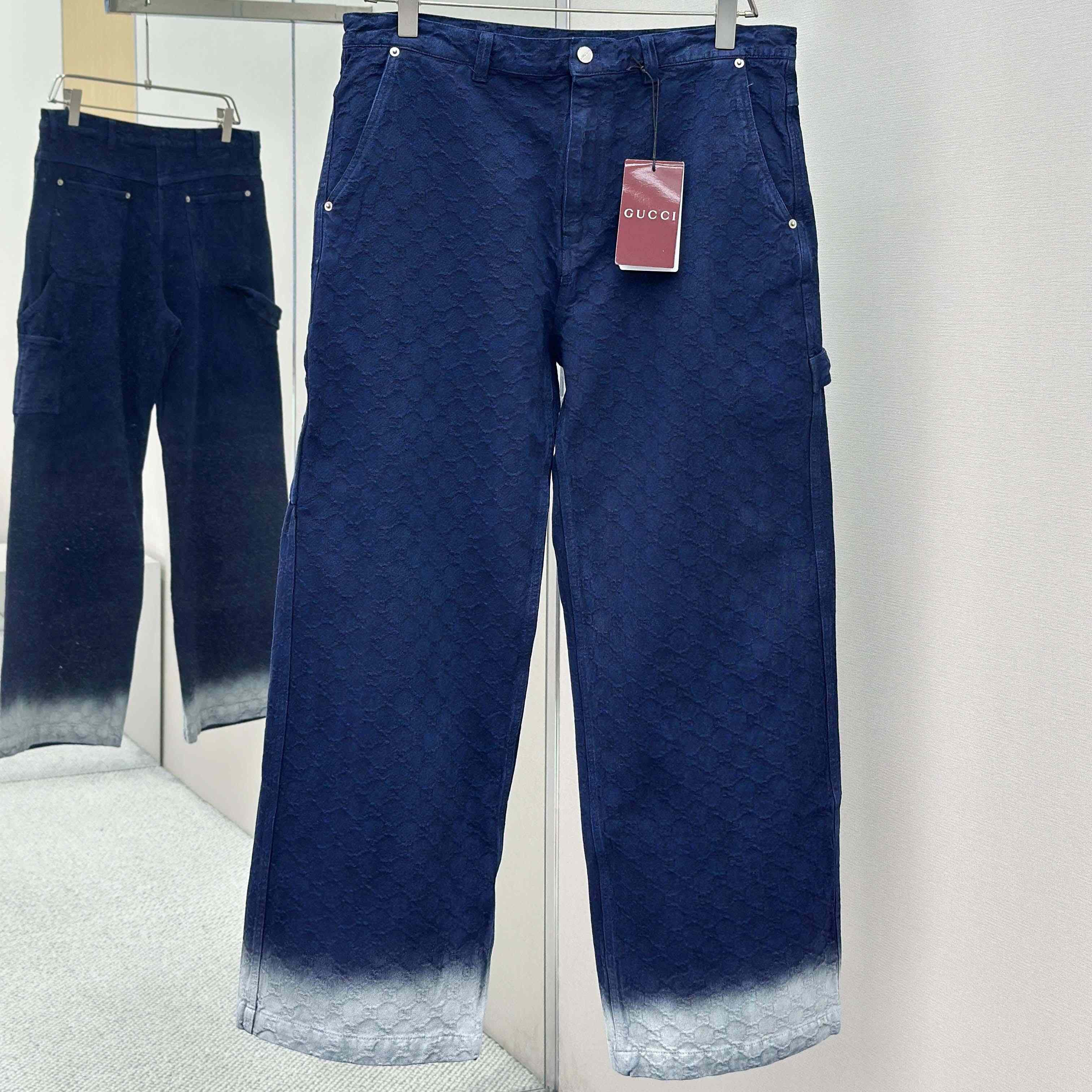 Gucci Bleached GG Cotton Denim Jacquard Pant - DesignerGu