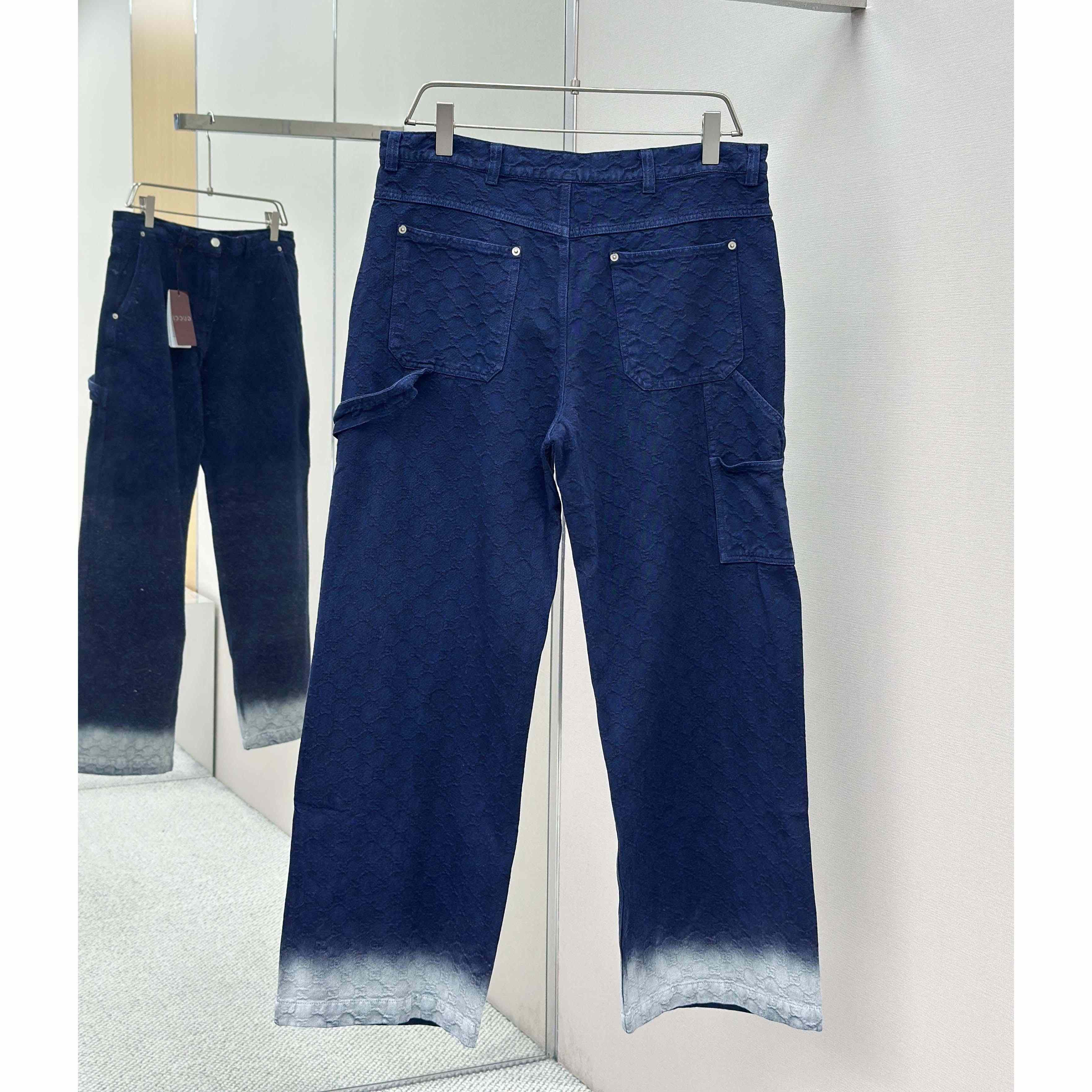 Gucci Bleached GG Cotton Denim Jacquard Pant - DesignerGu