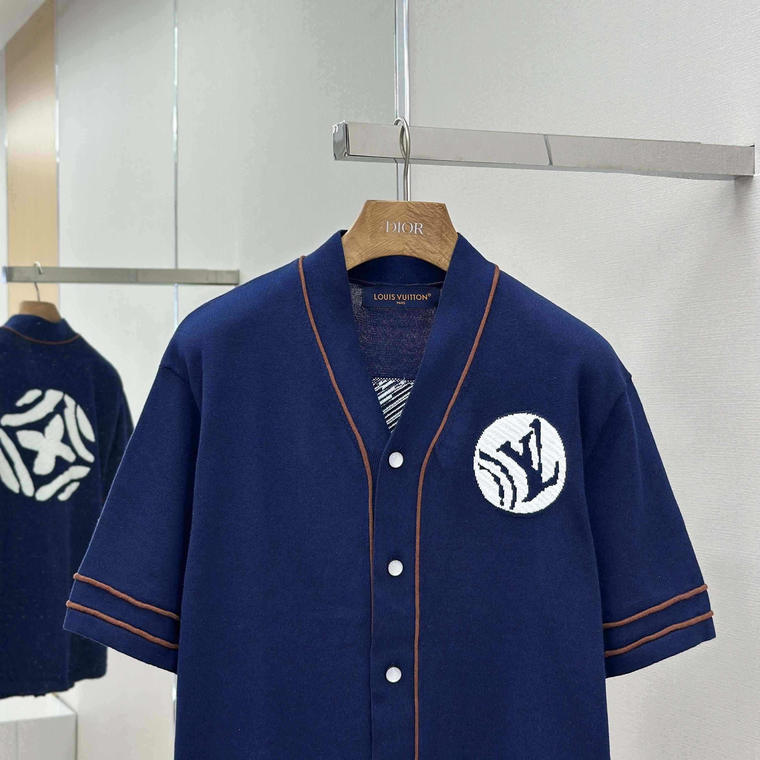 Louis Vuitton Knitted Short-Sleeved Baseball Shirt   1AIMCR - DesignerGu