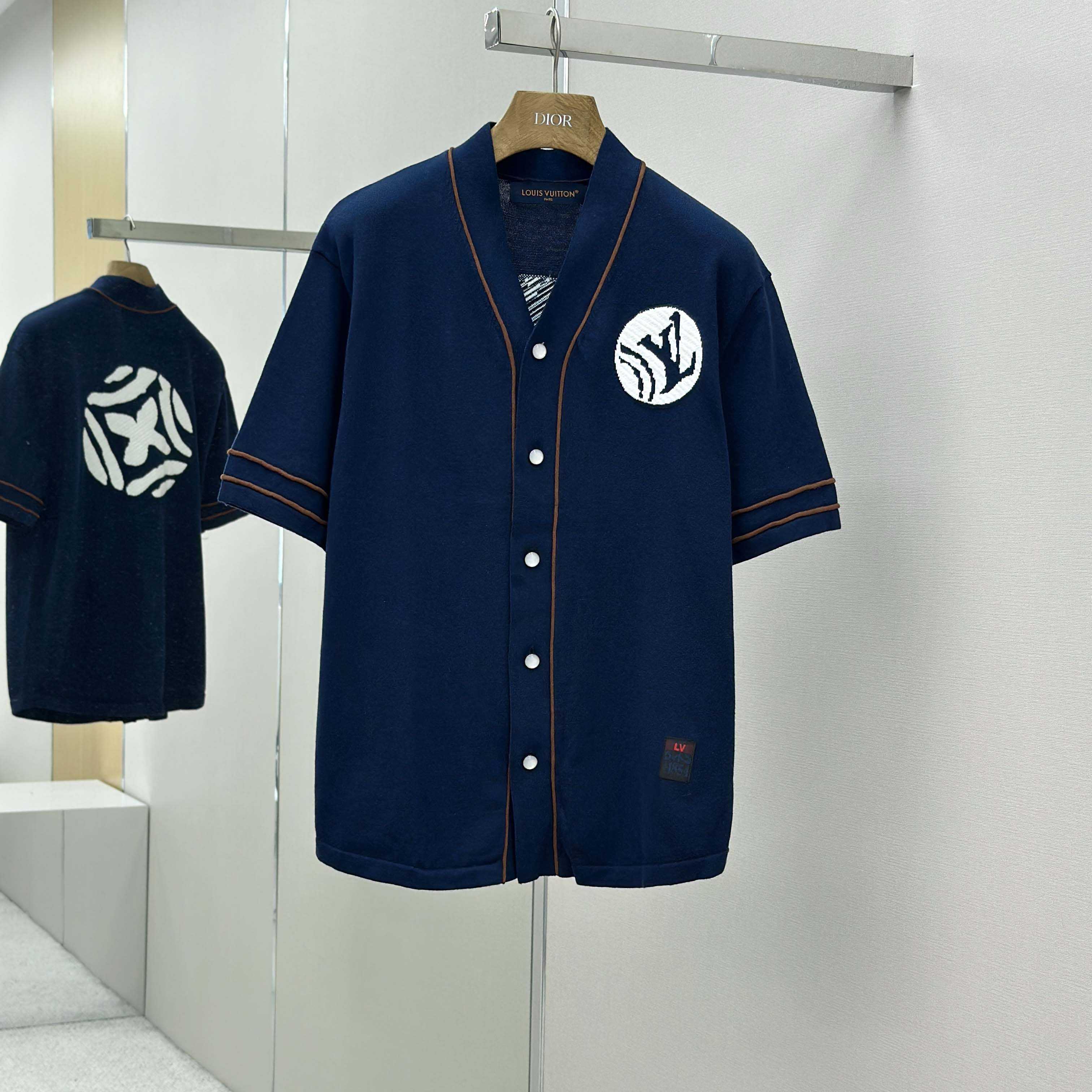 Louis Vuitton Knitted Short-Sleeved Baseball Shirt   1AIMCR - DesignerGu