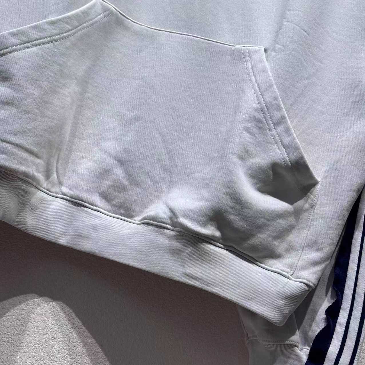 Balenciaga Unity Sports Bal Large Hoodie In Dirty White And Black Dry Fleece - DesignerGu