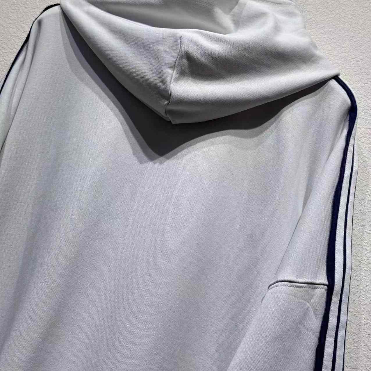 Balenciaga Unity Sports Bal Large Hoodie In Dirty White And Black Dry Fleece - DesignerGu