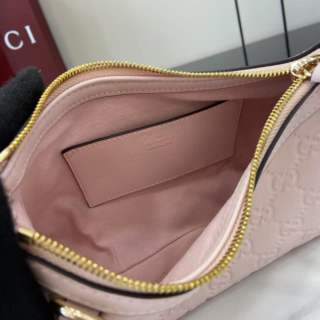 Gucci GG Emblem Small Shoulder Bag - DesignerGu