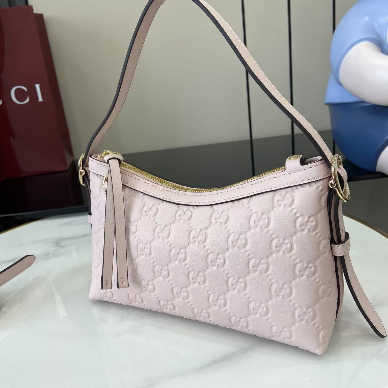 Gucci GG Emblem Small Shoulder Bag - DesignerGu