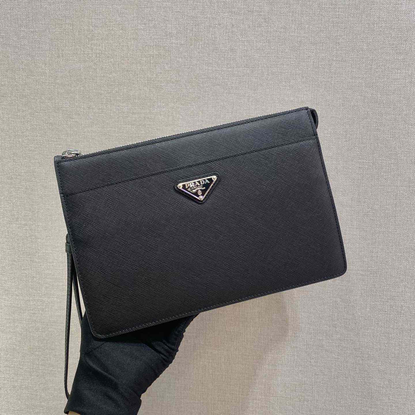 Prada Saffiano Leather Pouch - DesignerGu