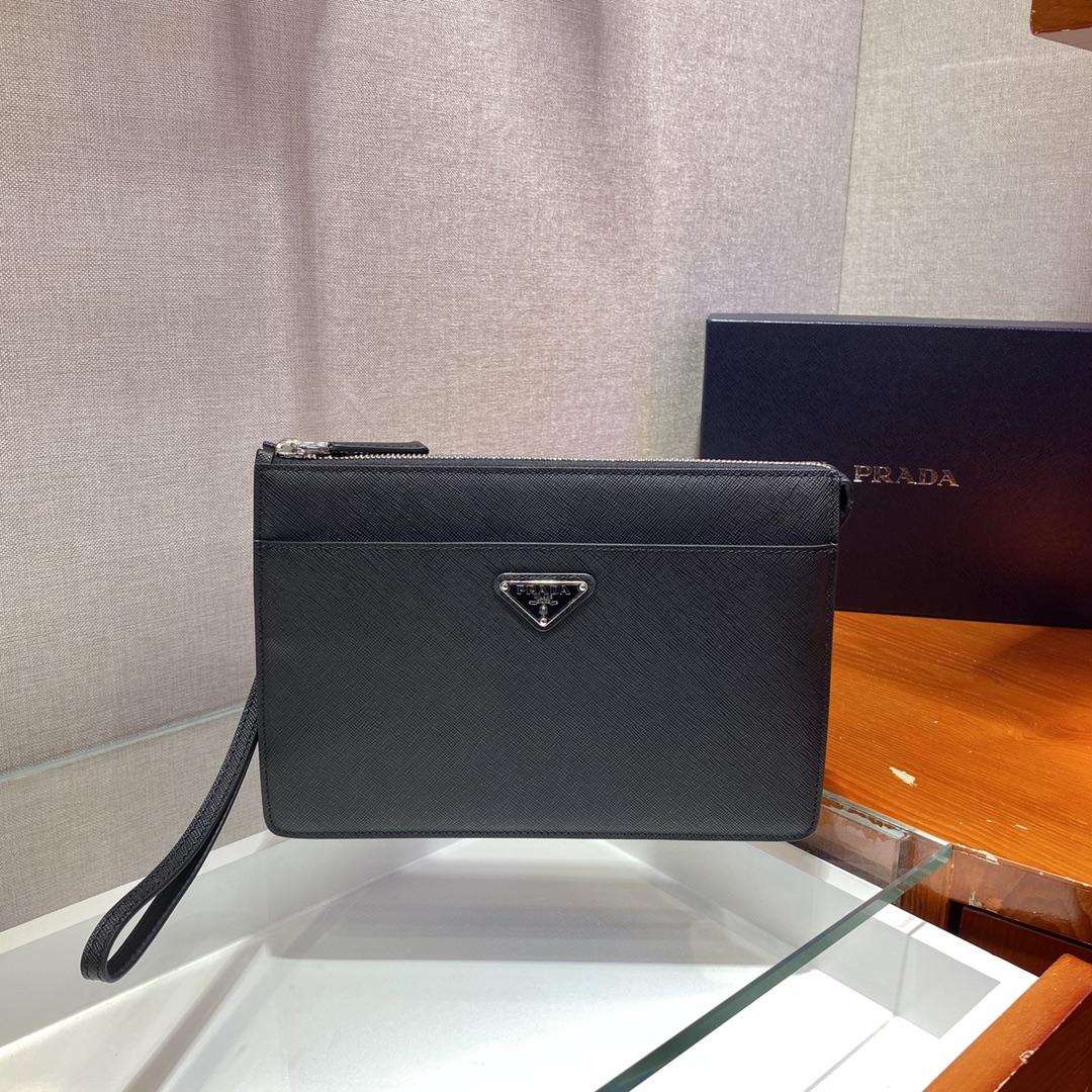 Prada Saffiano Leather Pouch - DesignerGu
