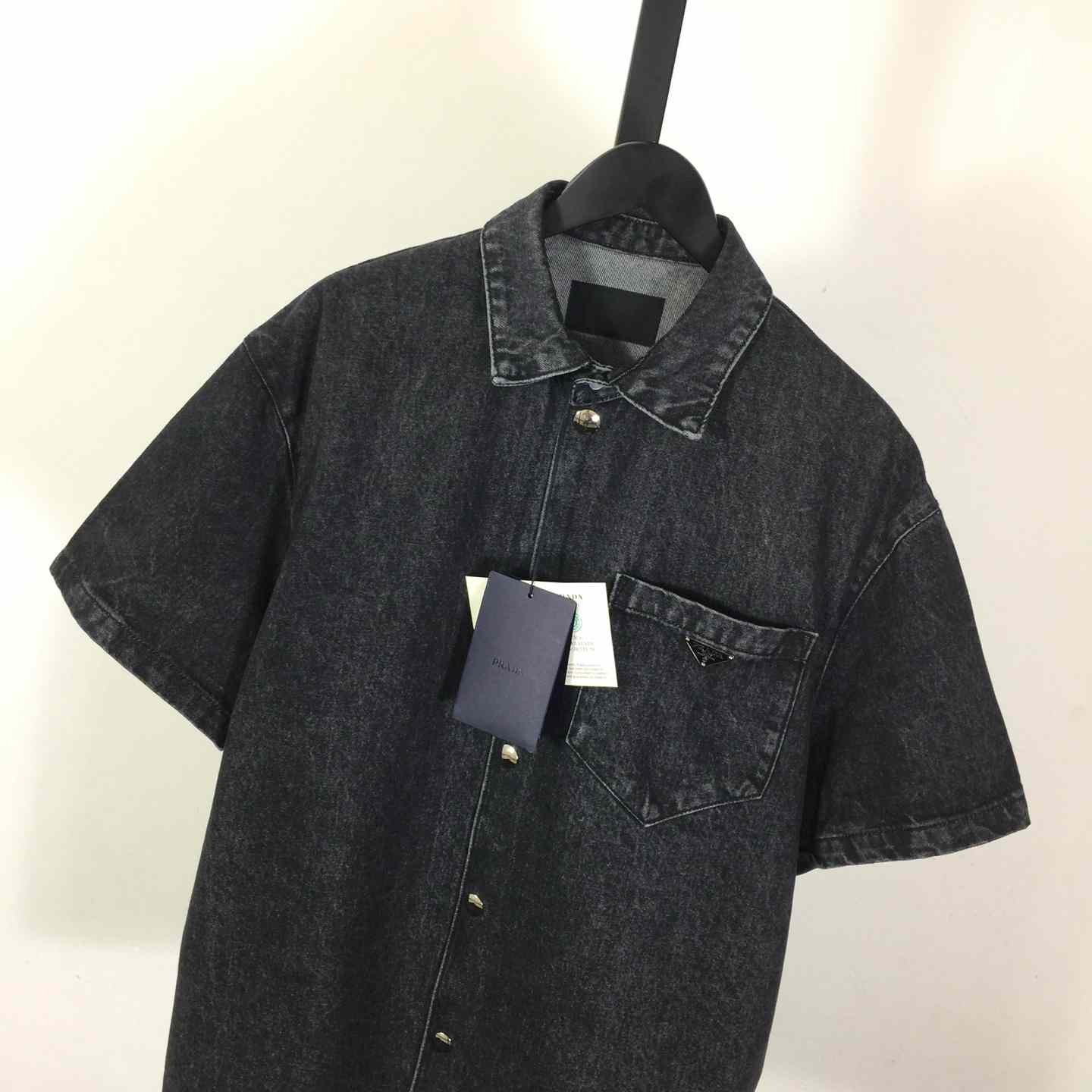 Prada Logo Denim Shirt - DesignerGu