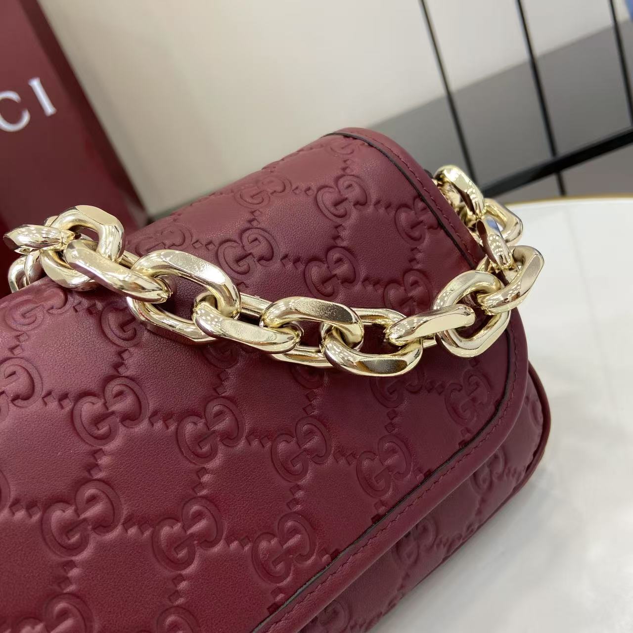 Gucci GG Emblem Small Shoulder Bag - DesignerGu