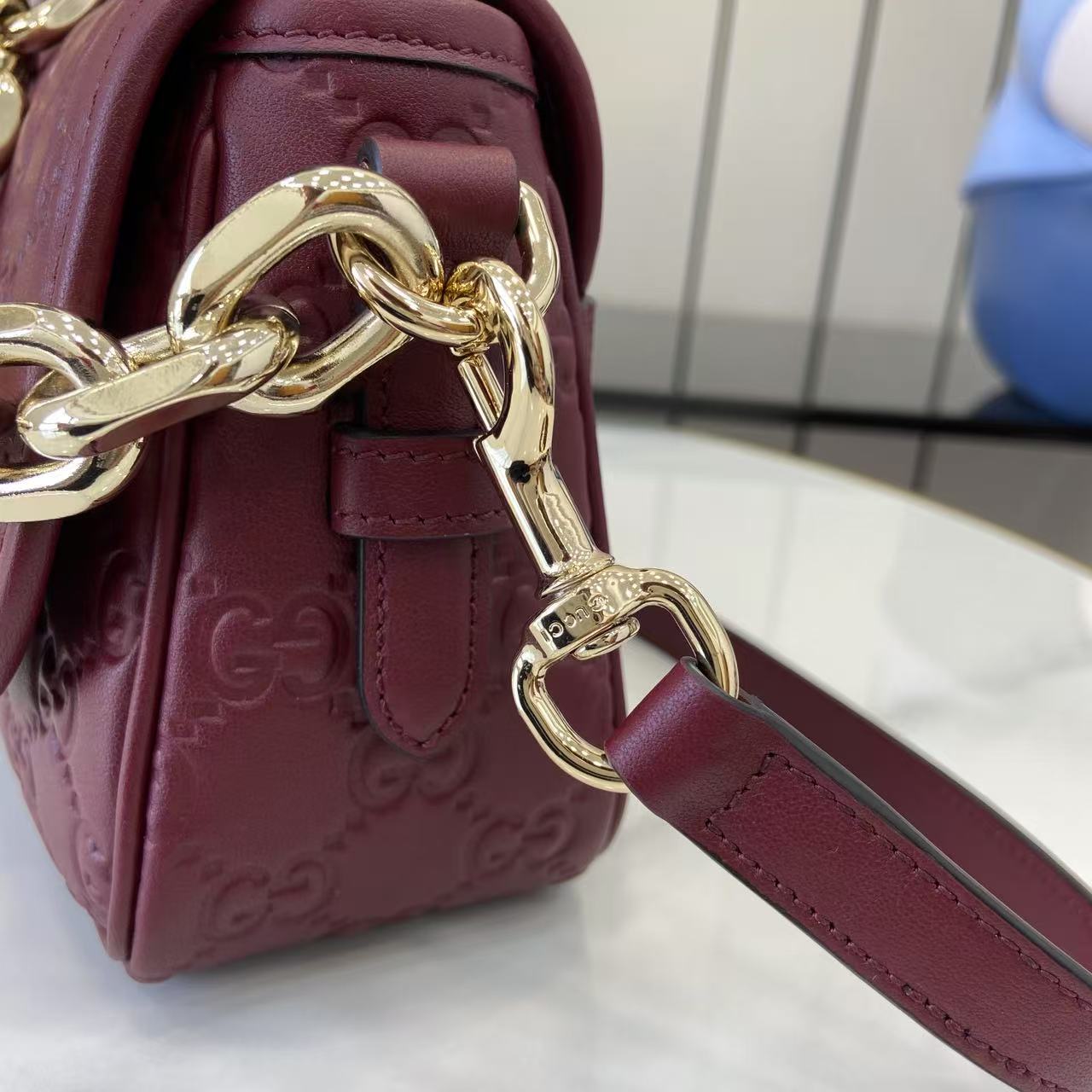 Gucci GG Emblem Small Shoulder Bag - DesignerGu