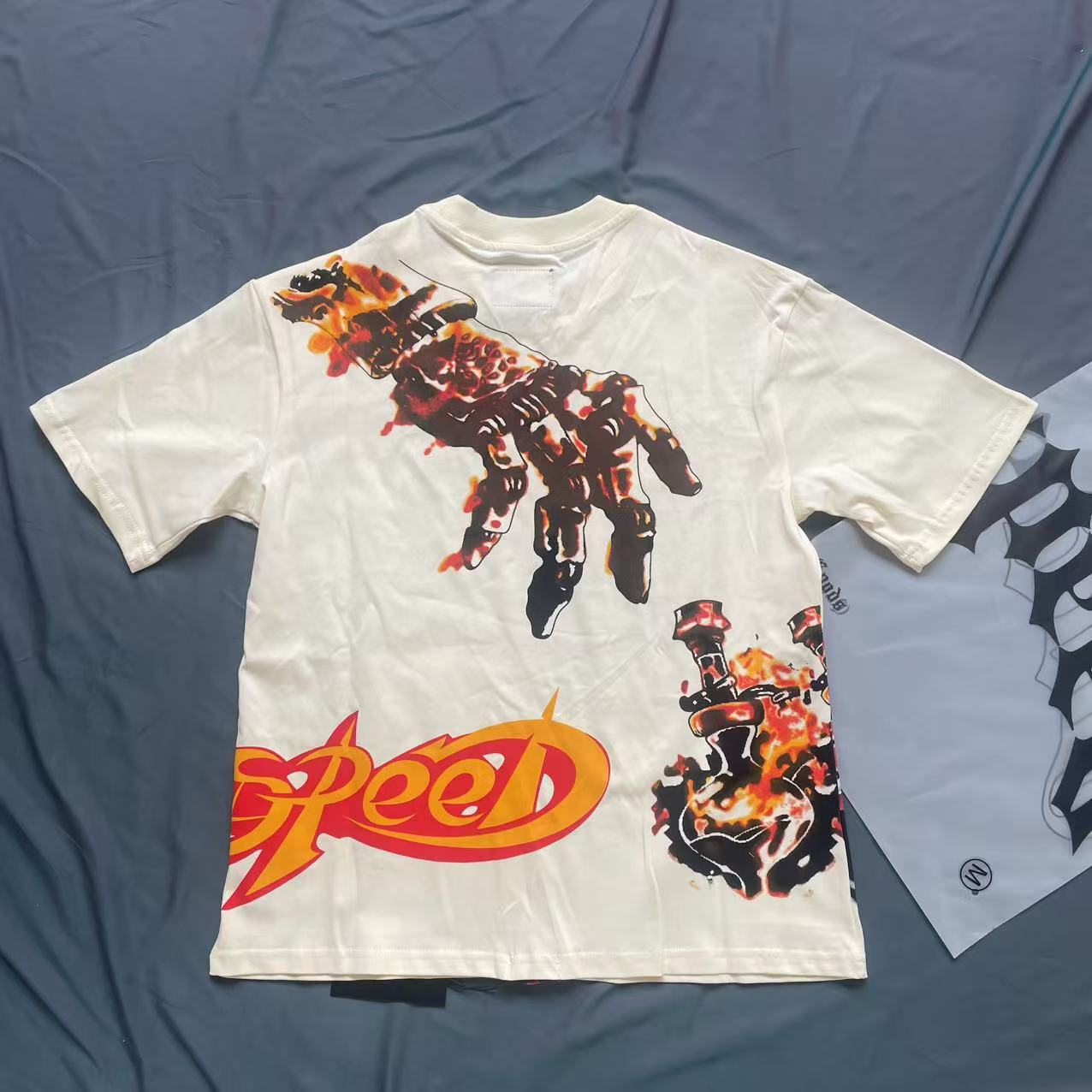 Godspeed Balaclava Szn Tee Bone/Red - DesignerGu