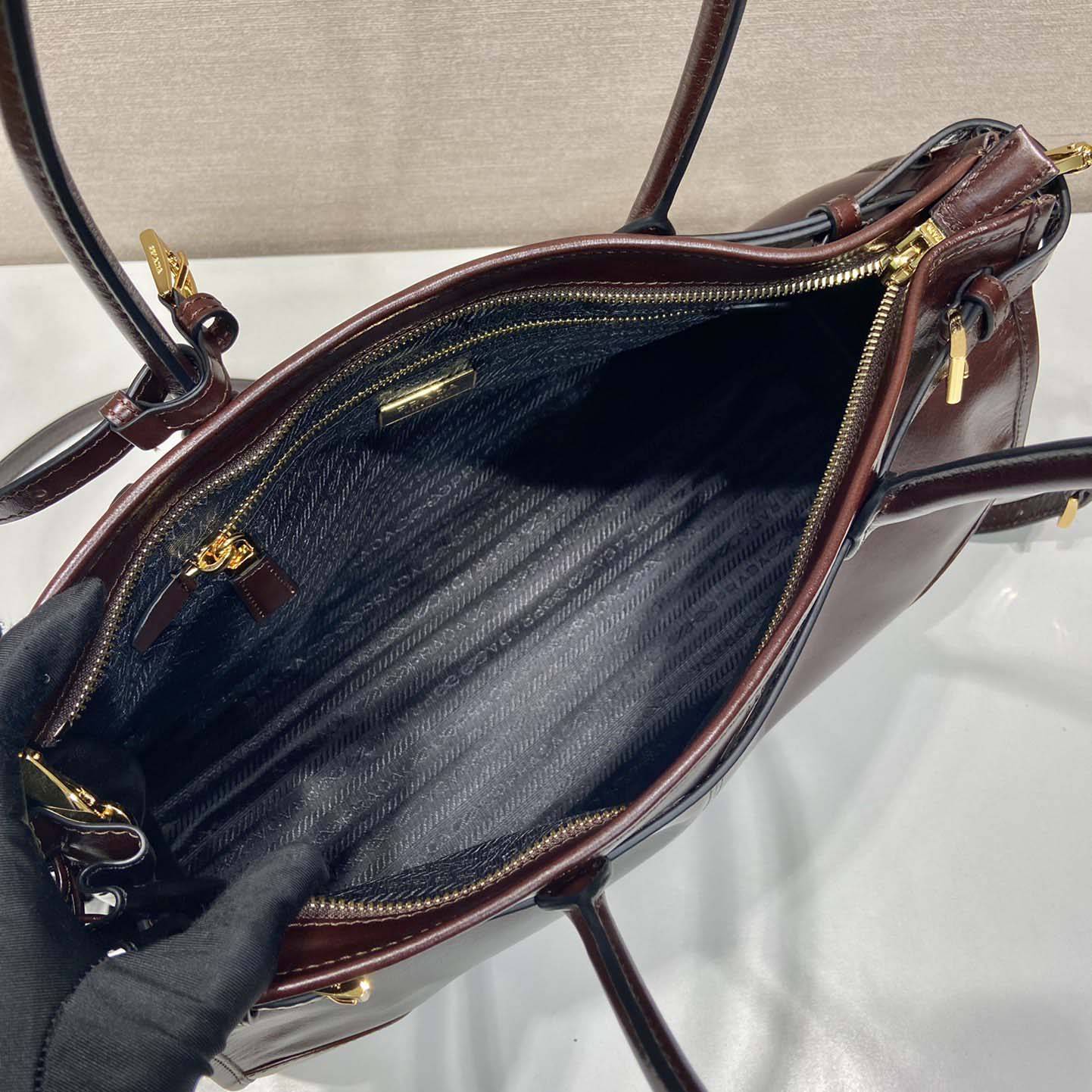 Prada Large Leather Handbag - DesignerGu