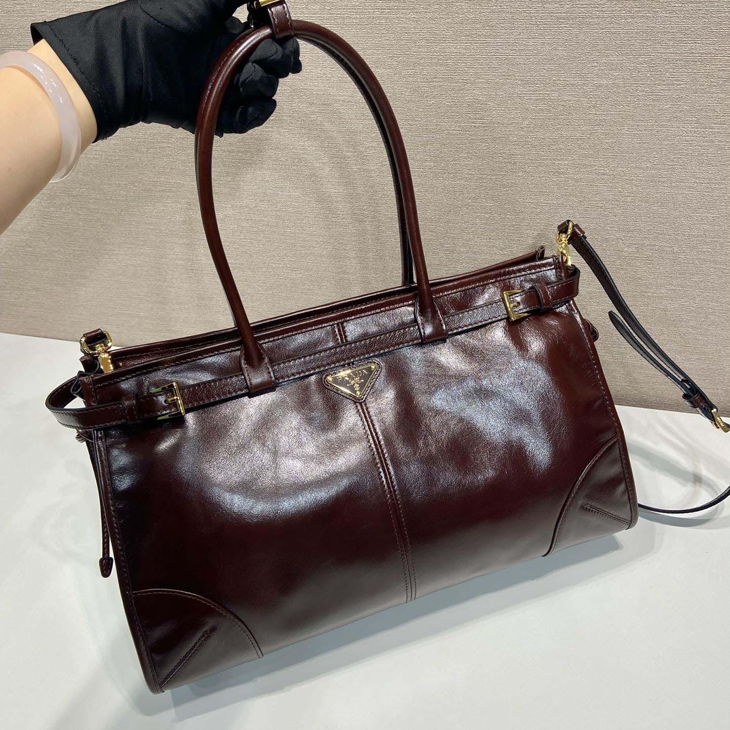 Prada Large Leather Handbag - DesignerGu