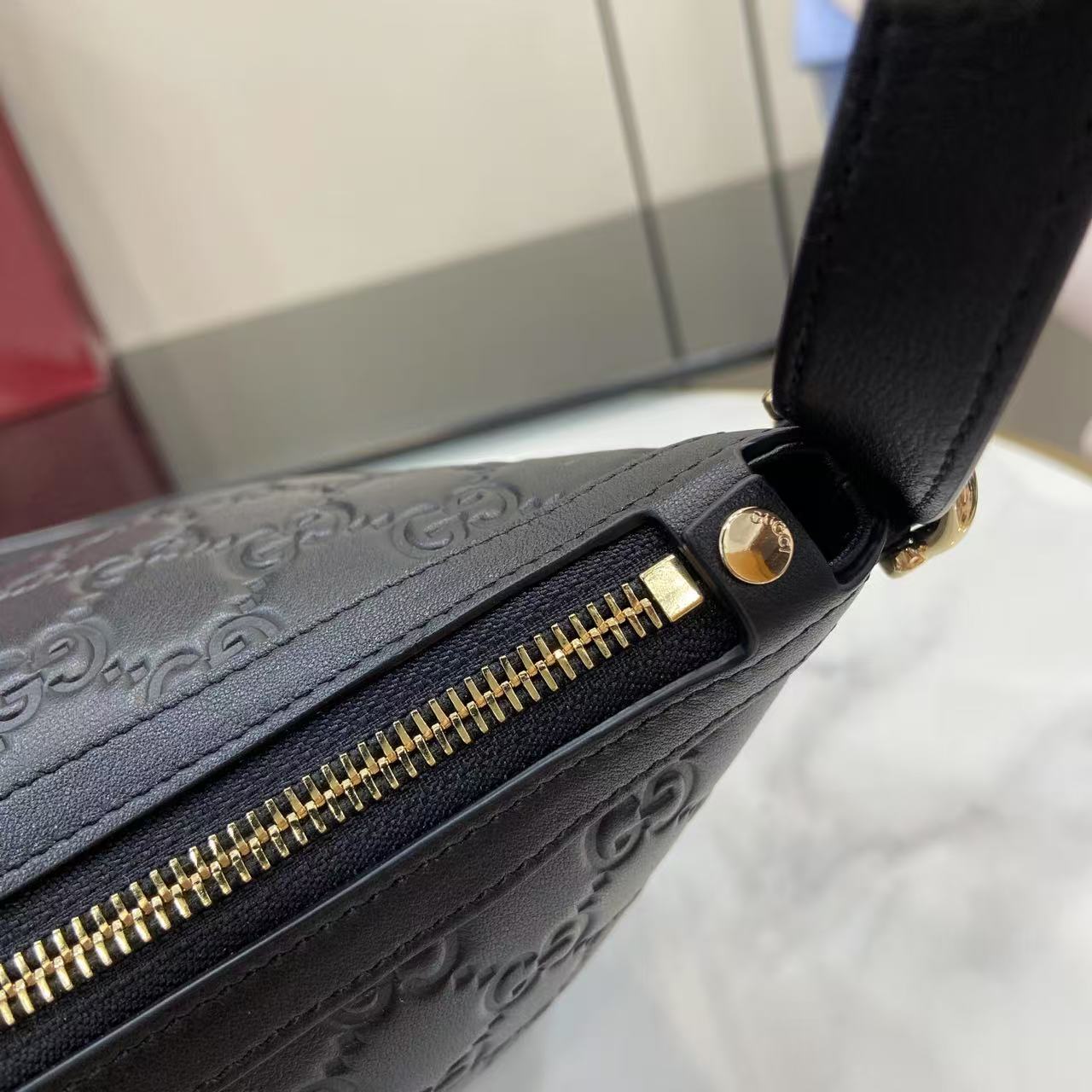 Gucci GG Emblem Medium Shoulder Bag - DesignerGu