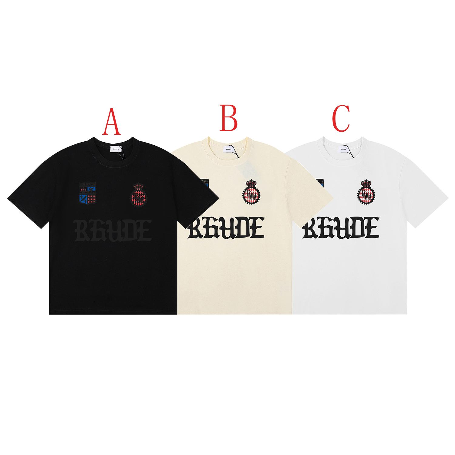 Rhude Cote D'azur Crest Oversized Tee - DesignerGu