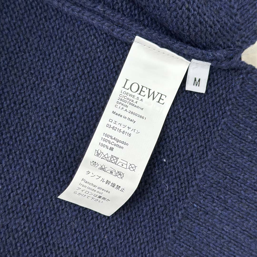 Loewe Zip-up sweater In Wool Blue - DesignerGu