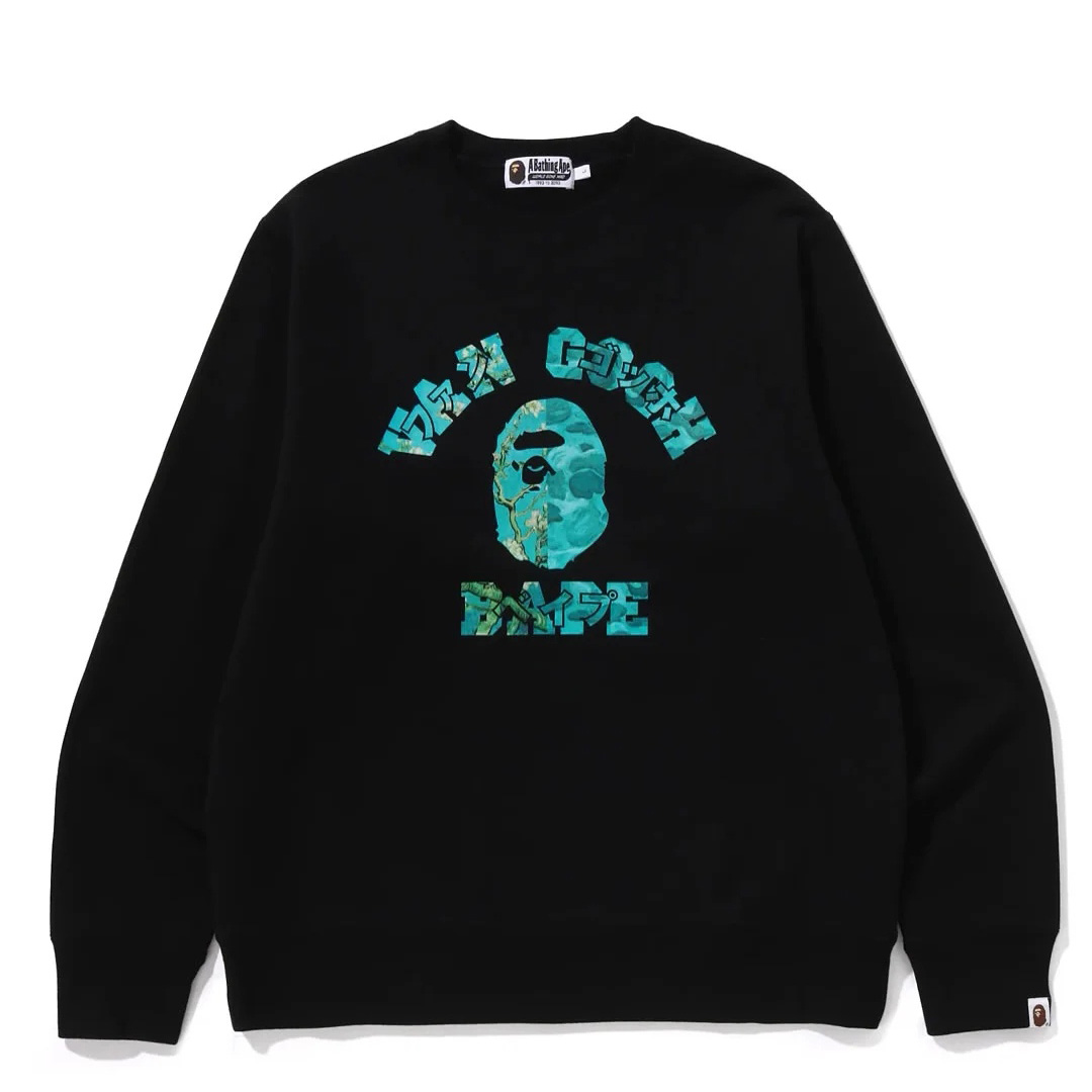 Bape x Van Gogh Museum College Crewneck Sweatshirt - DesignerGu