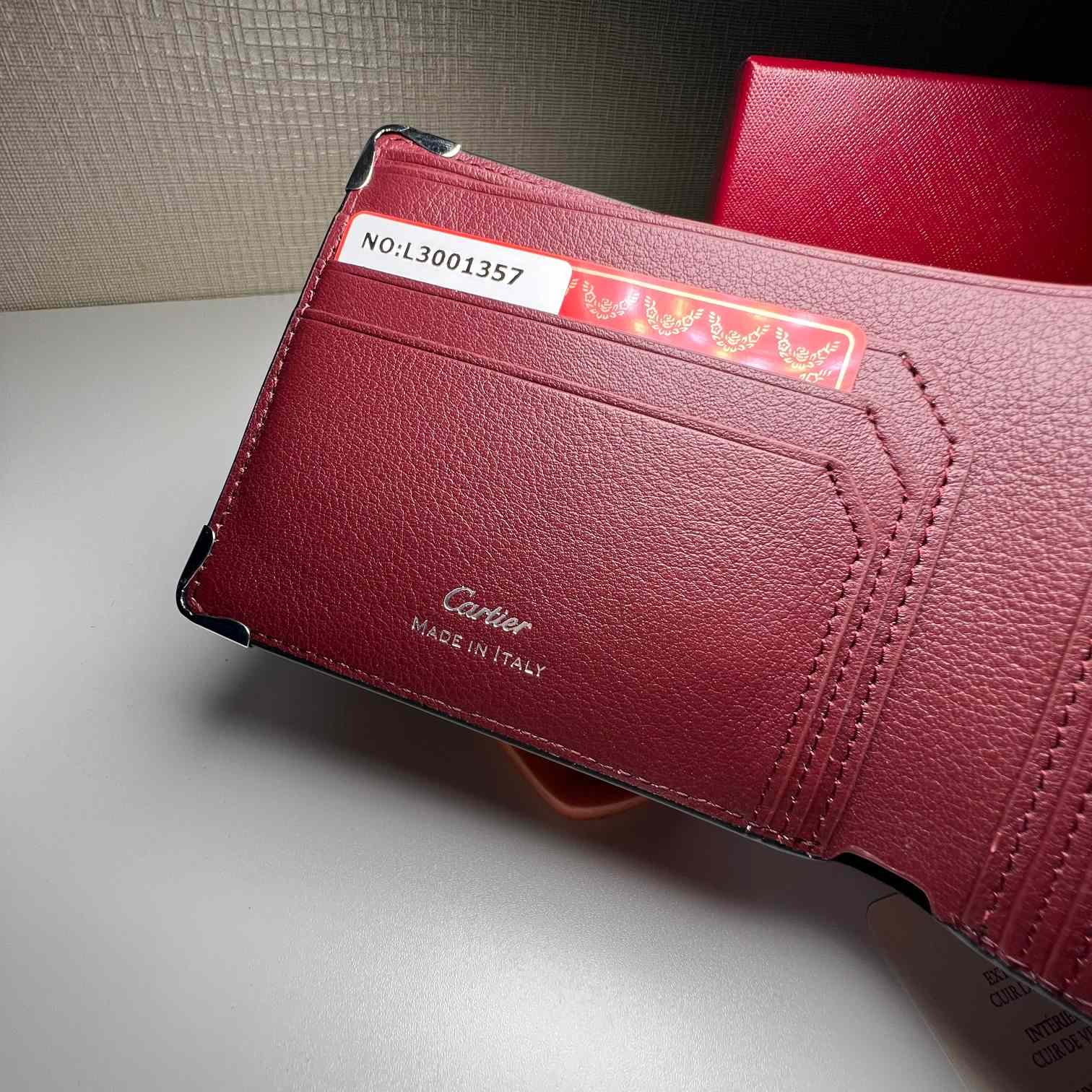 Cartier BlackRed Leather Double Logo Wallet  12*9.5cm - DesignerGu