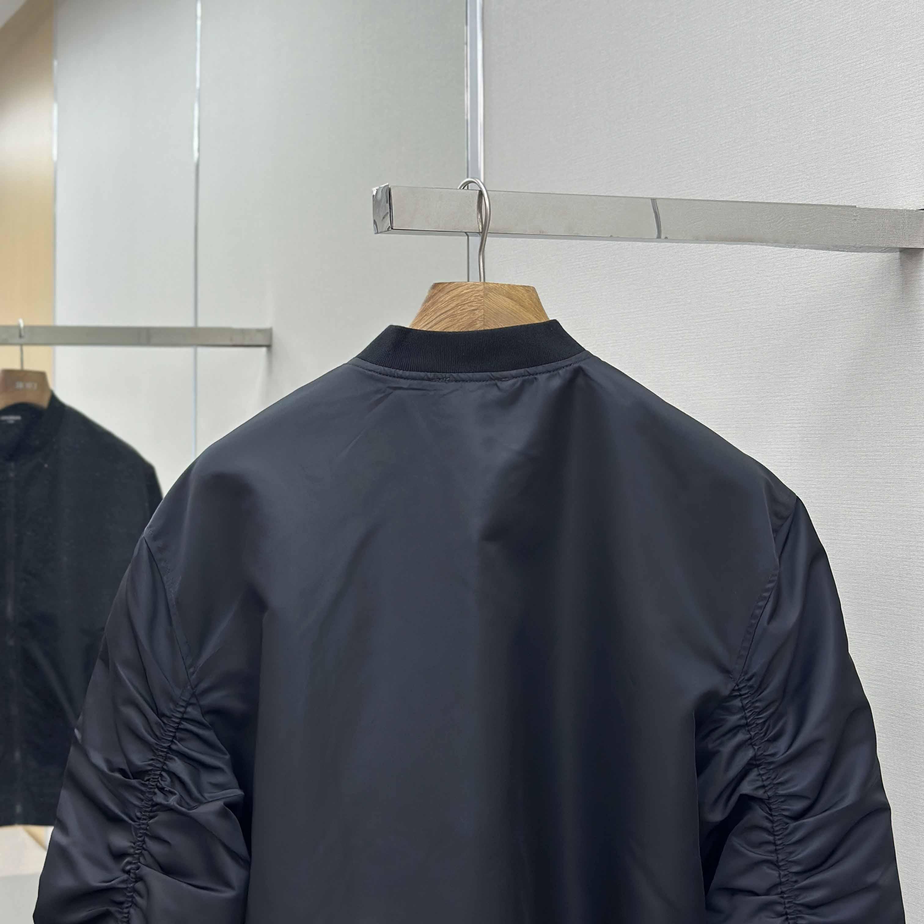 Balenciaga Men's Black Oversize Nylon Varsity Jacket - DesignerGu