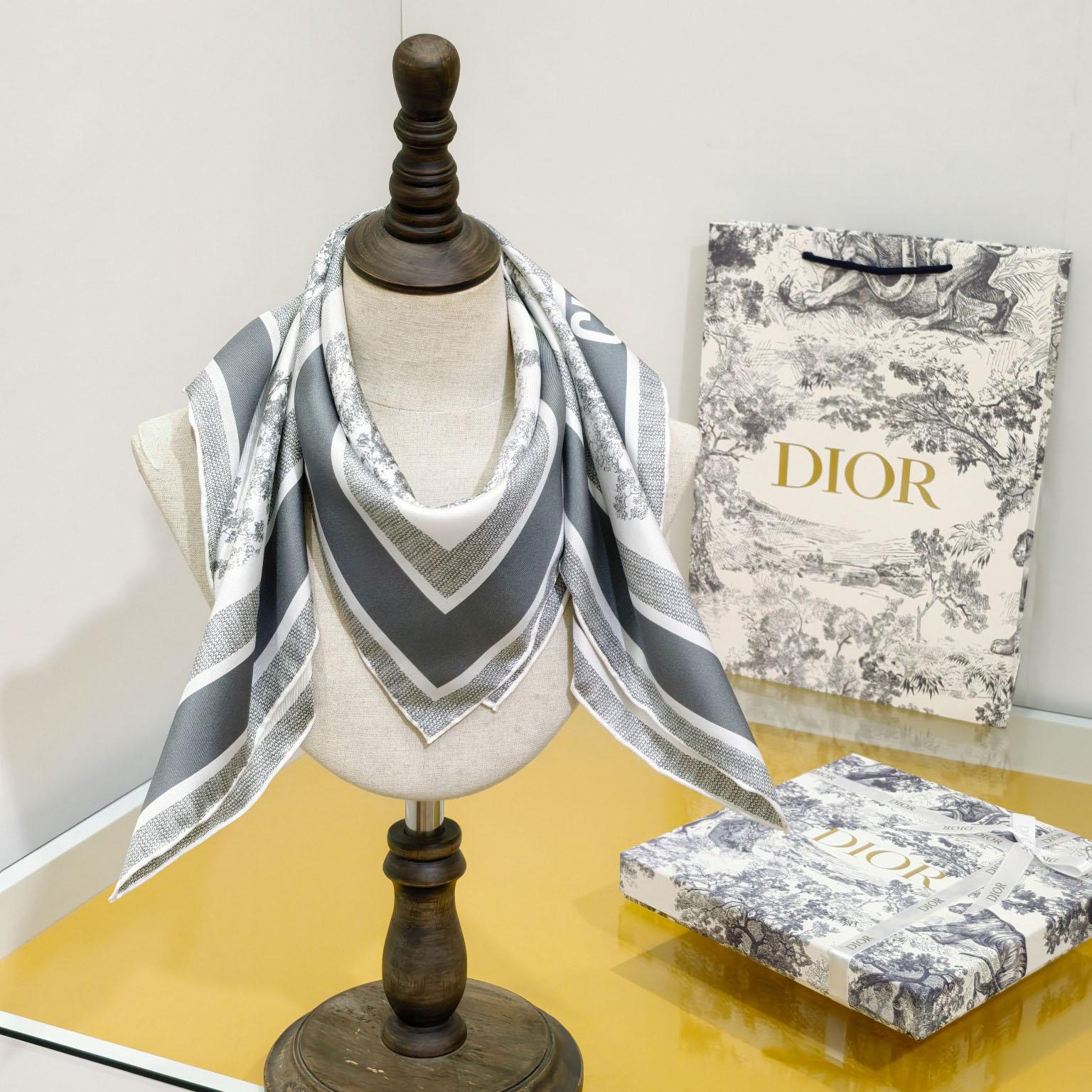 Dior Toile de Jouy Sauvage 90 Square Scarf  - DesignerGu